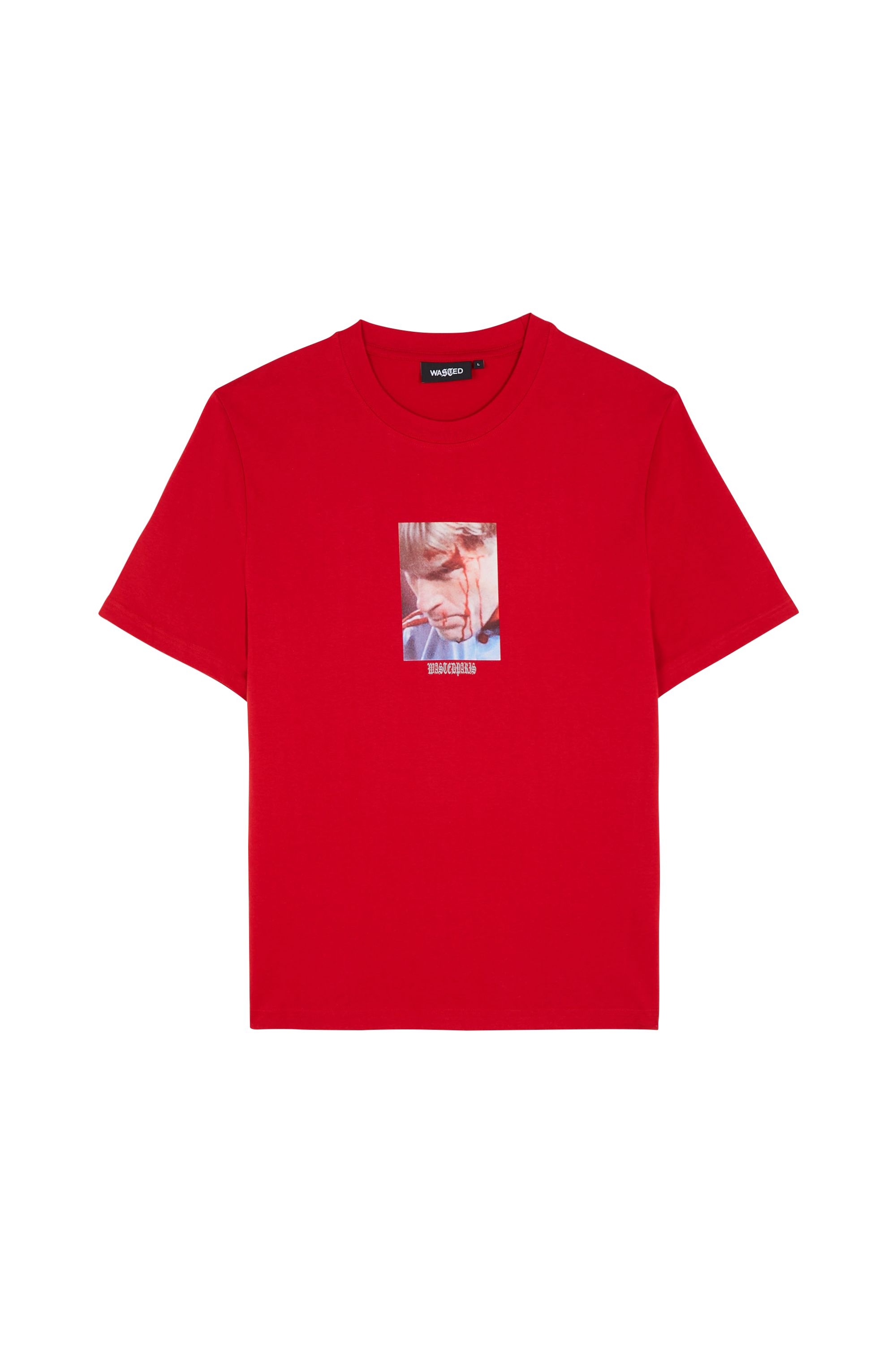 Regular-fit round-neck cotton T-shirt Red