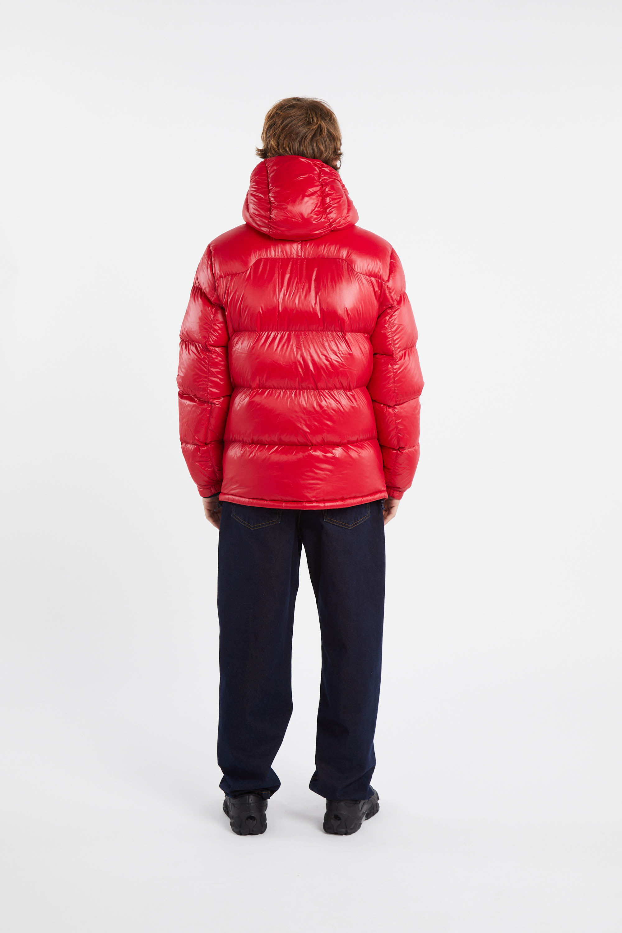 Lightweight quilted padded jacket with high neck Red