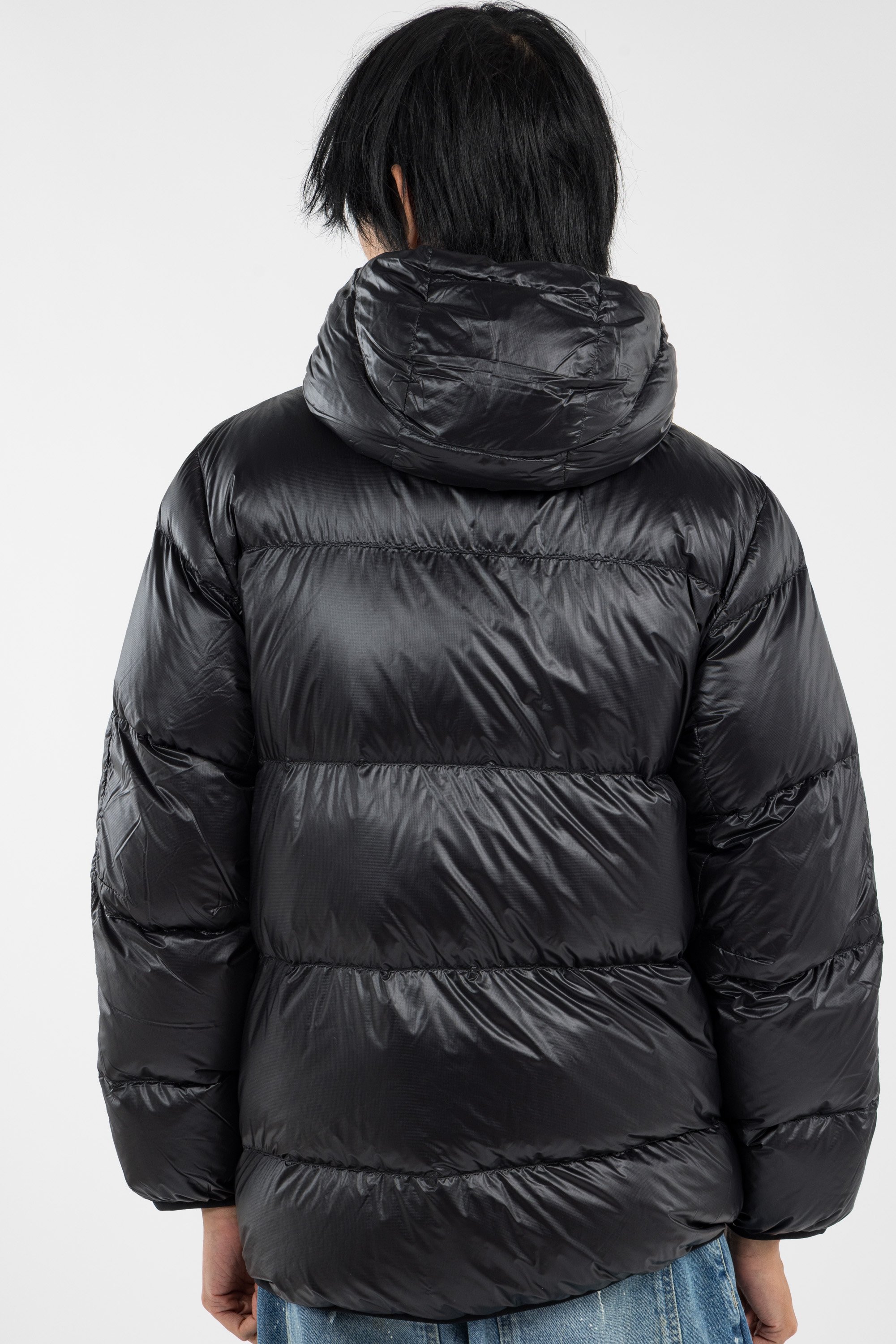 Lightweight quilted padded jacket with high neck Black