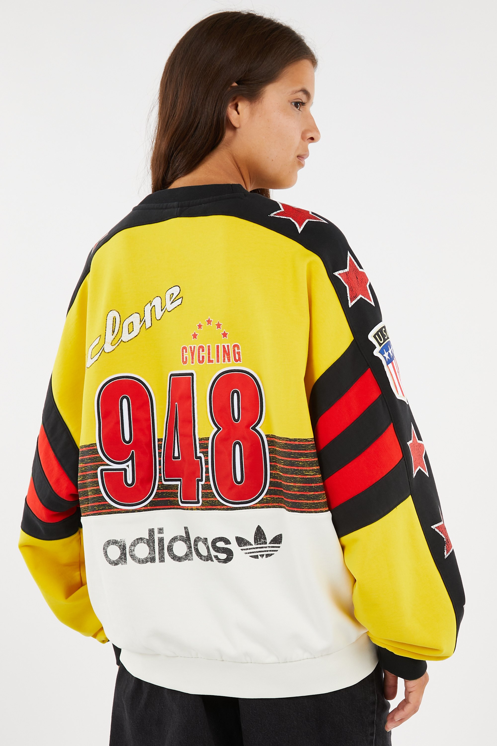 Sweatshirt Cycling crew Jaune Adidas Femme Citadium