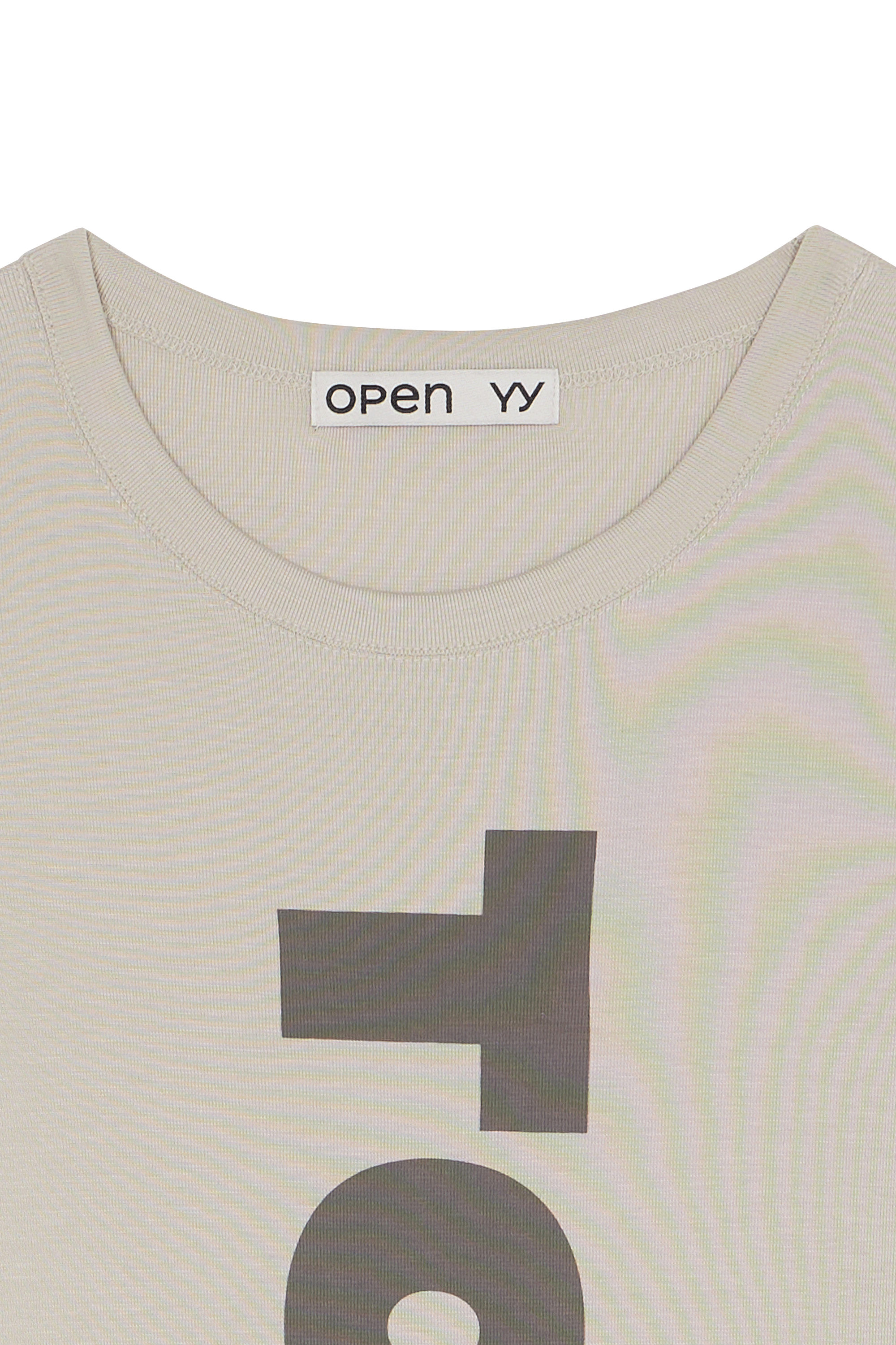 Regular-fit round-neck cotton T-shirt OPEN YY Beige