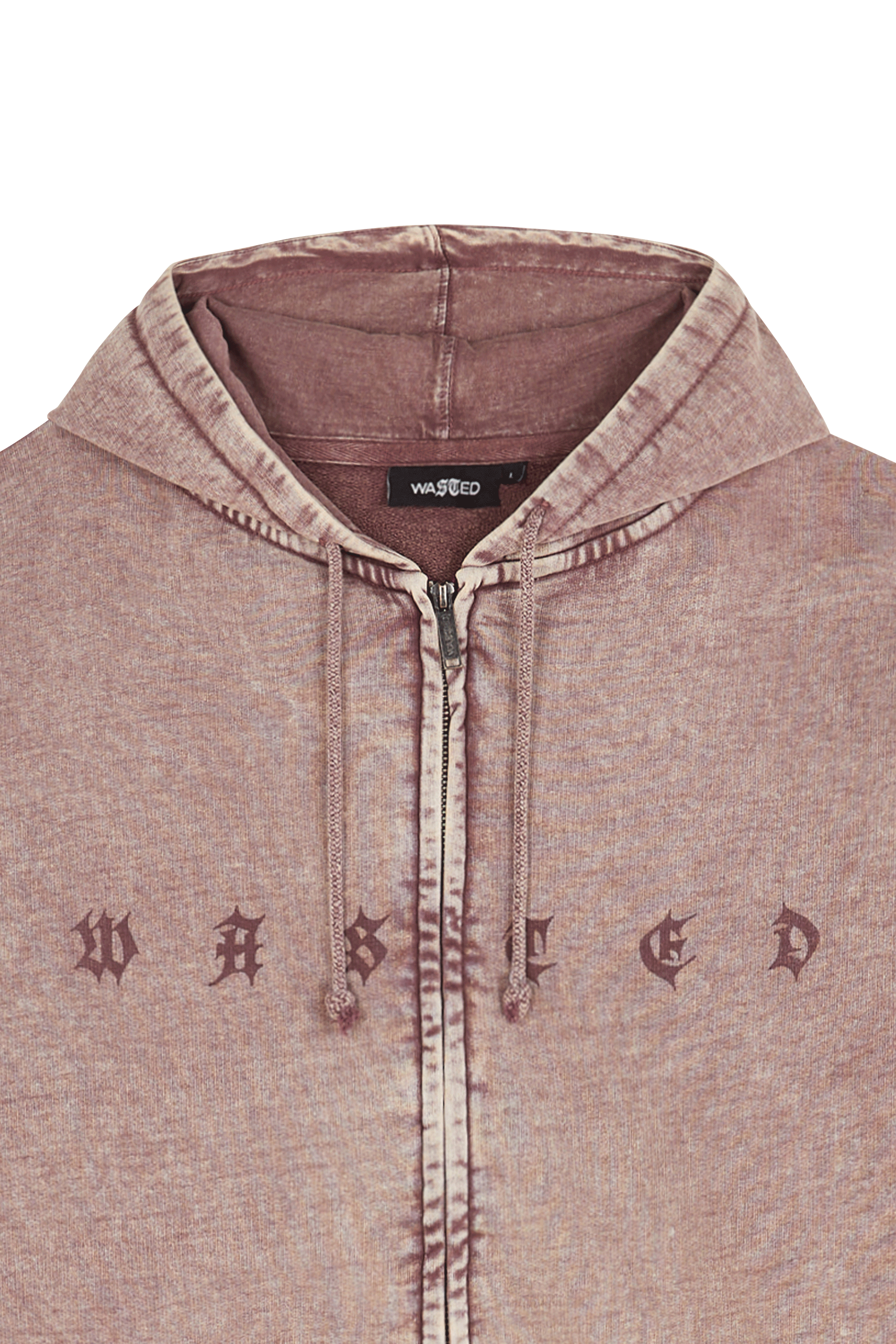 Regular-fit zip-up cotton-blend hoodie with Pony Player WASTED Burgundy