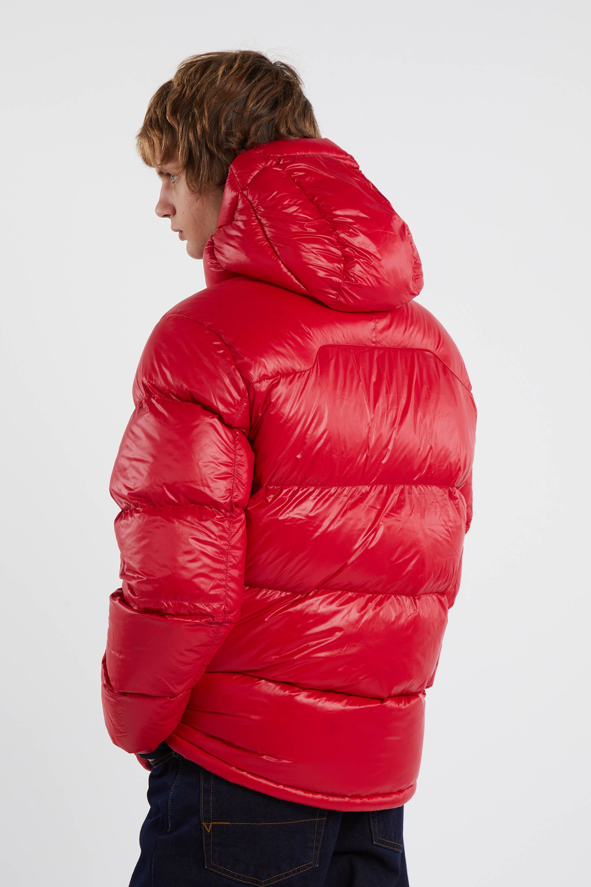 Lightweight quilted padded jacket with high neck Red