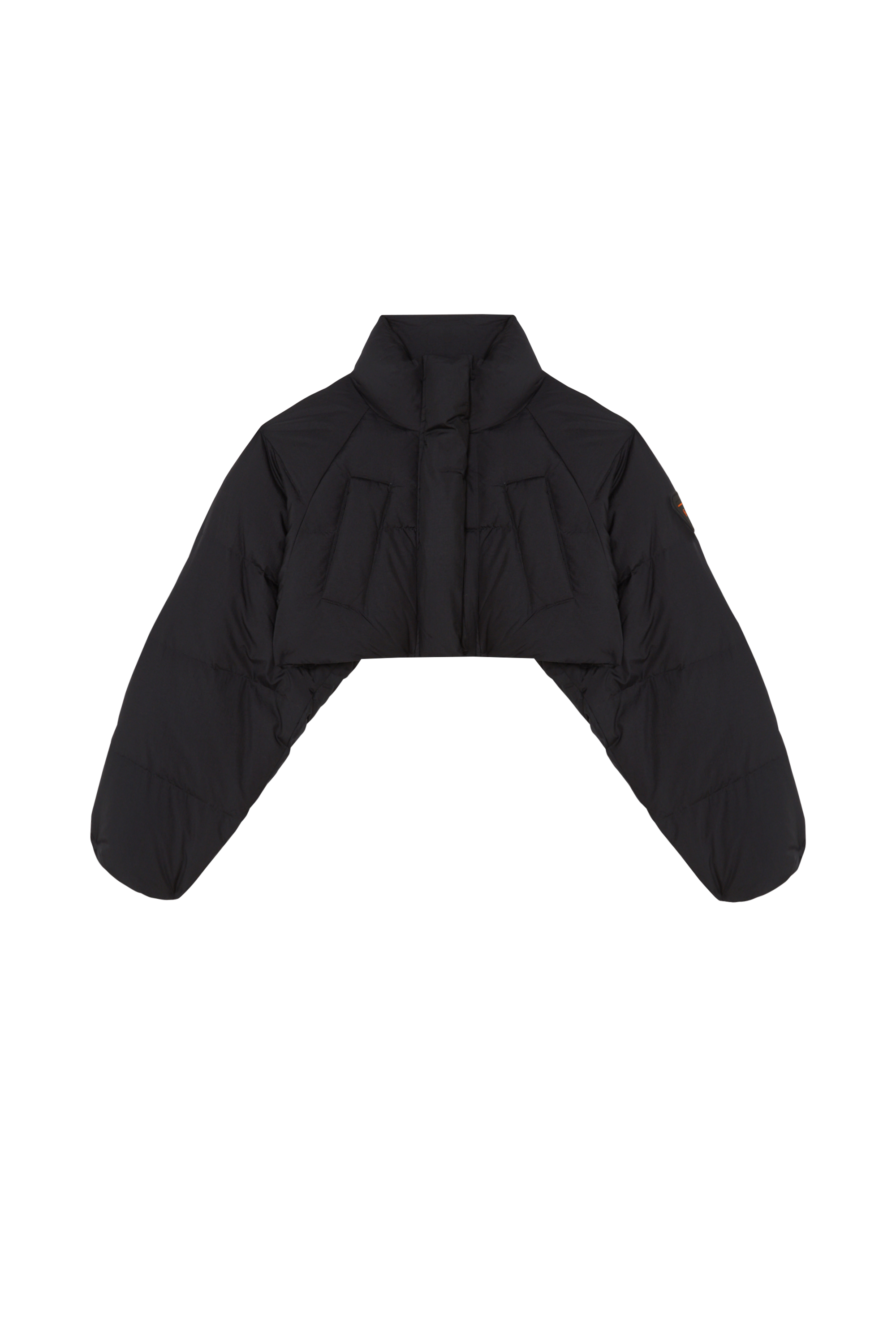 Lightweight quilted padded jacket with high neck Black