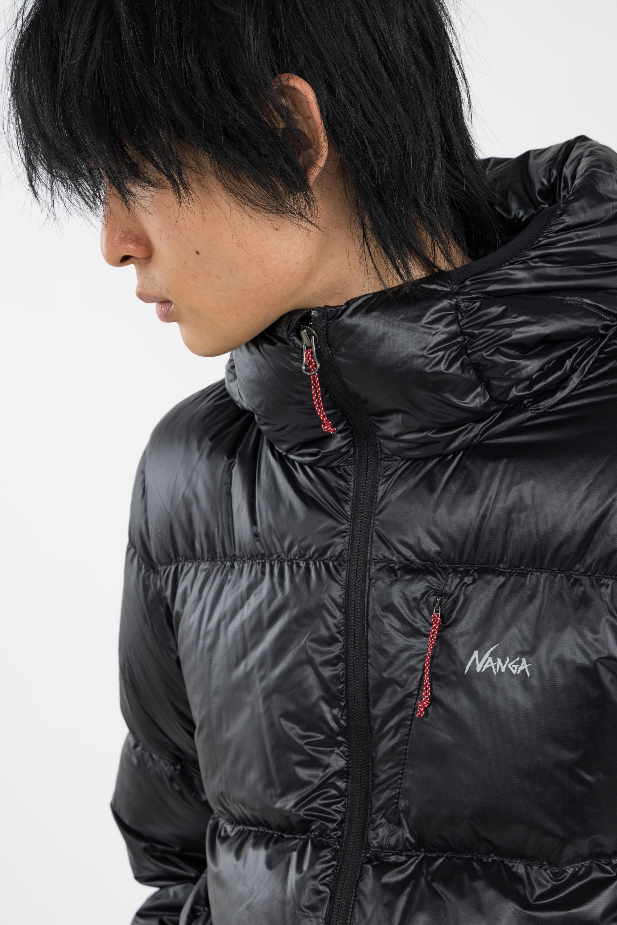 Lightweight quilted padded jacket with high neck Black
