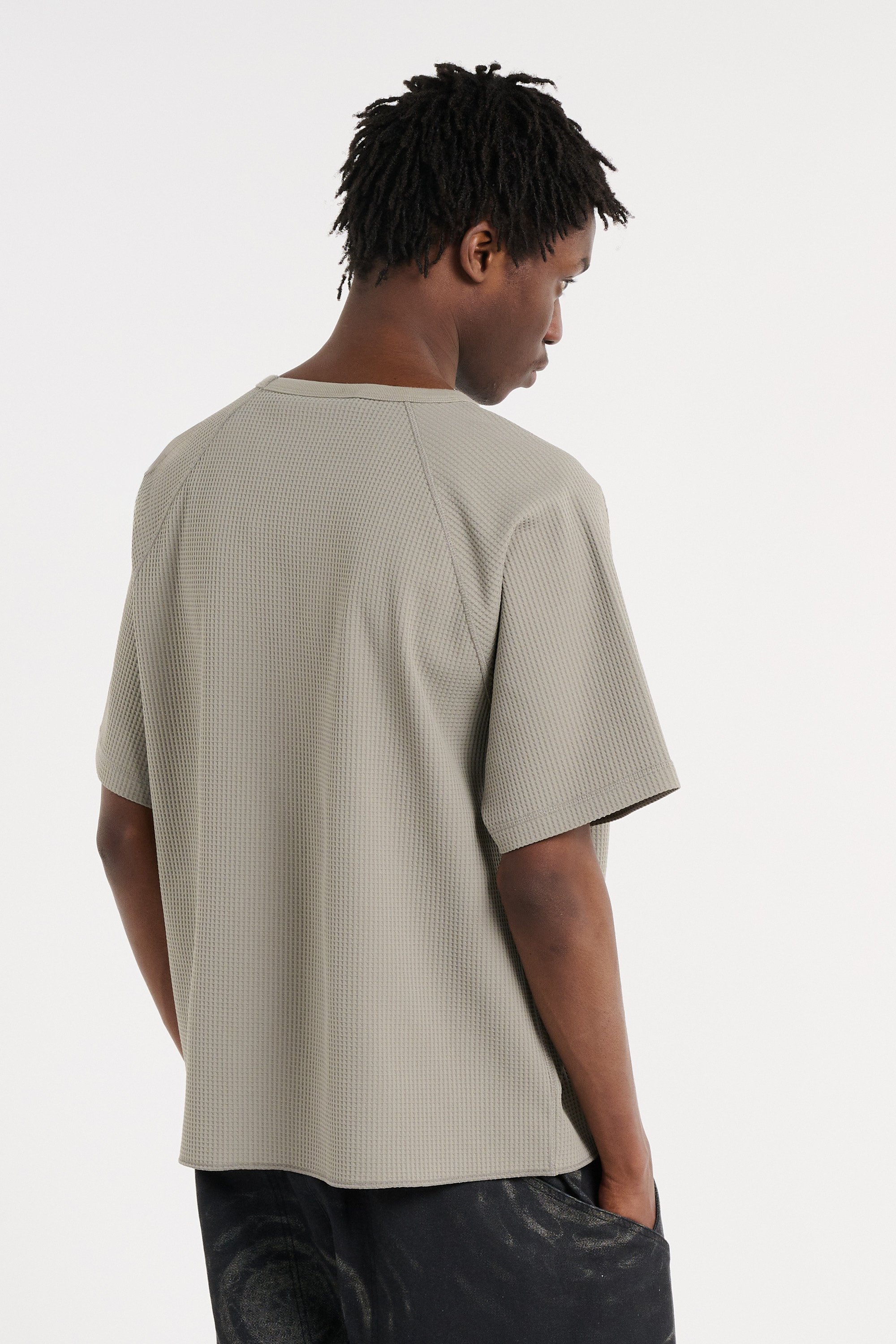 Regular-fit round-neck cotton T-shirt Grey