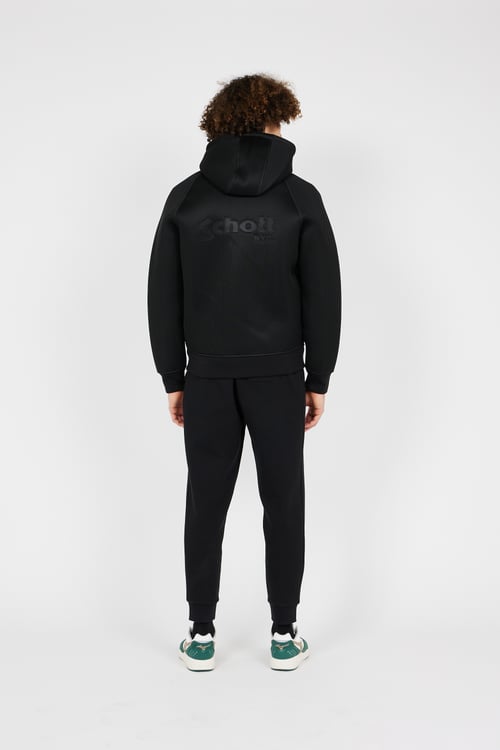 SCHOTT zip-up hoodie Black
