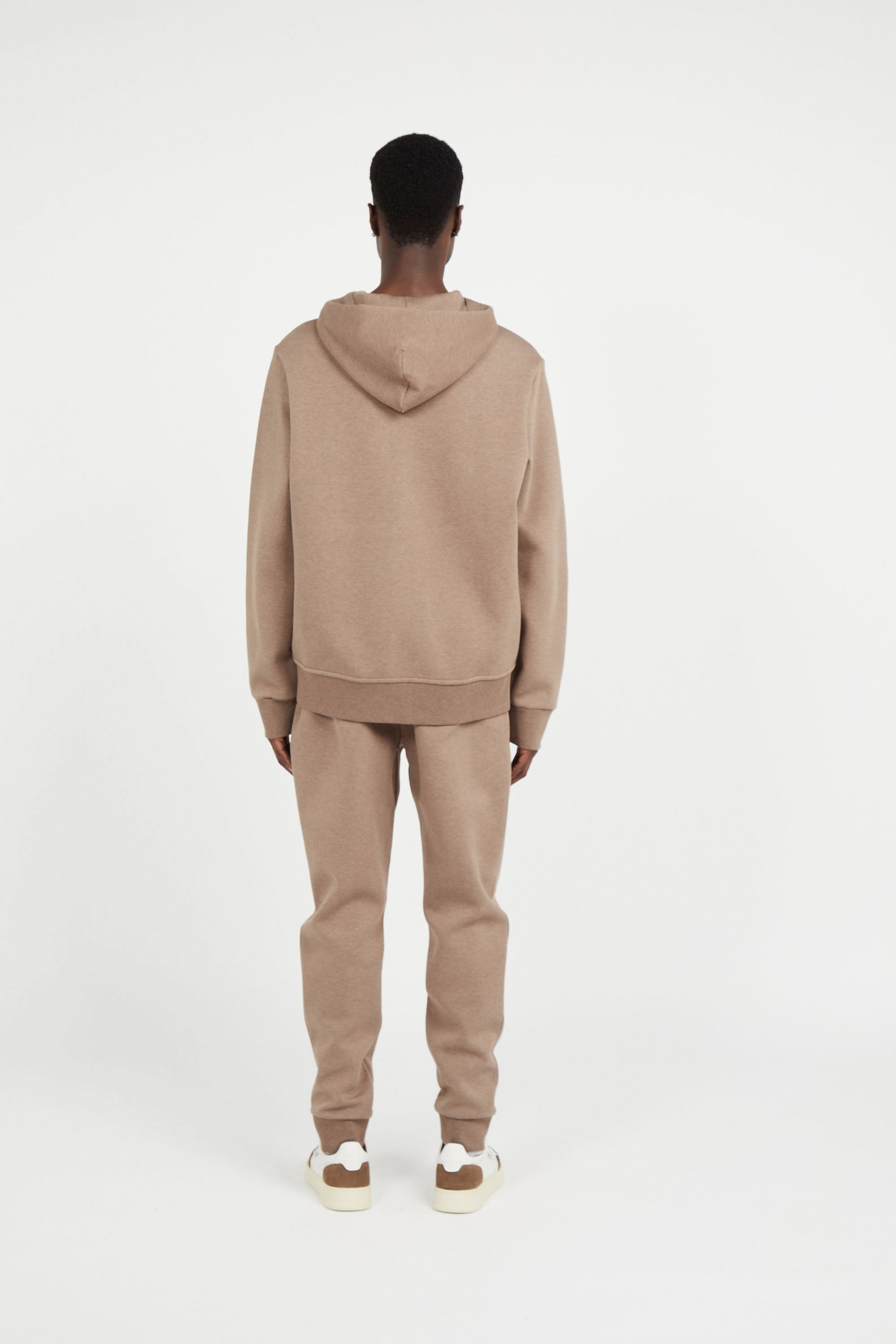 Zippered hoodie Brown