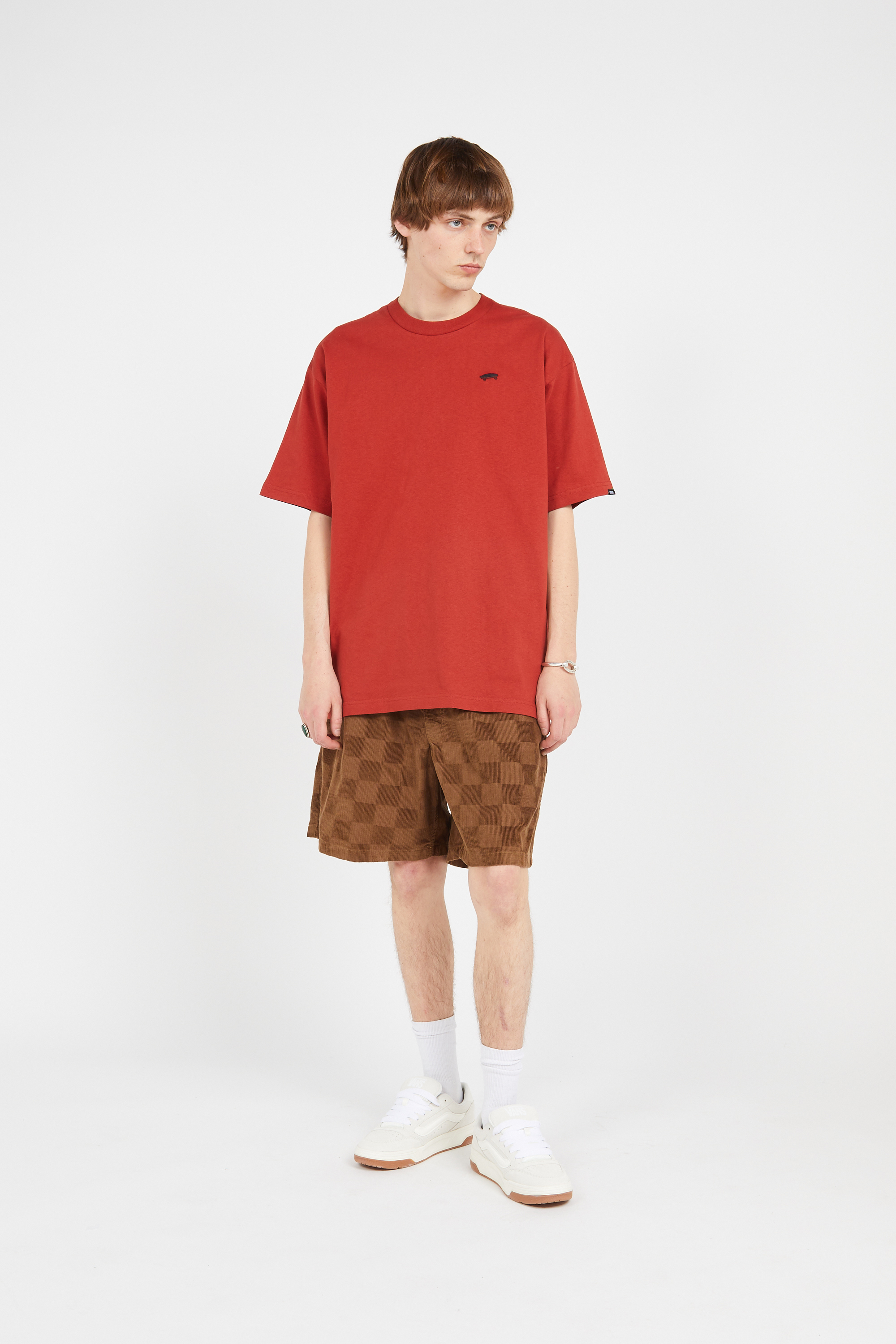 Regular-fit round-neck cotton T-shirt Red