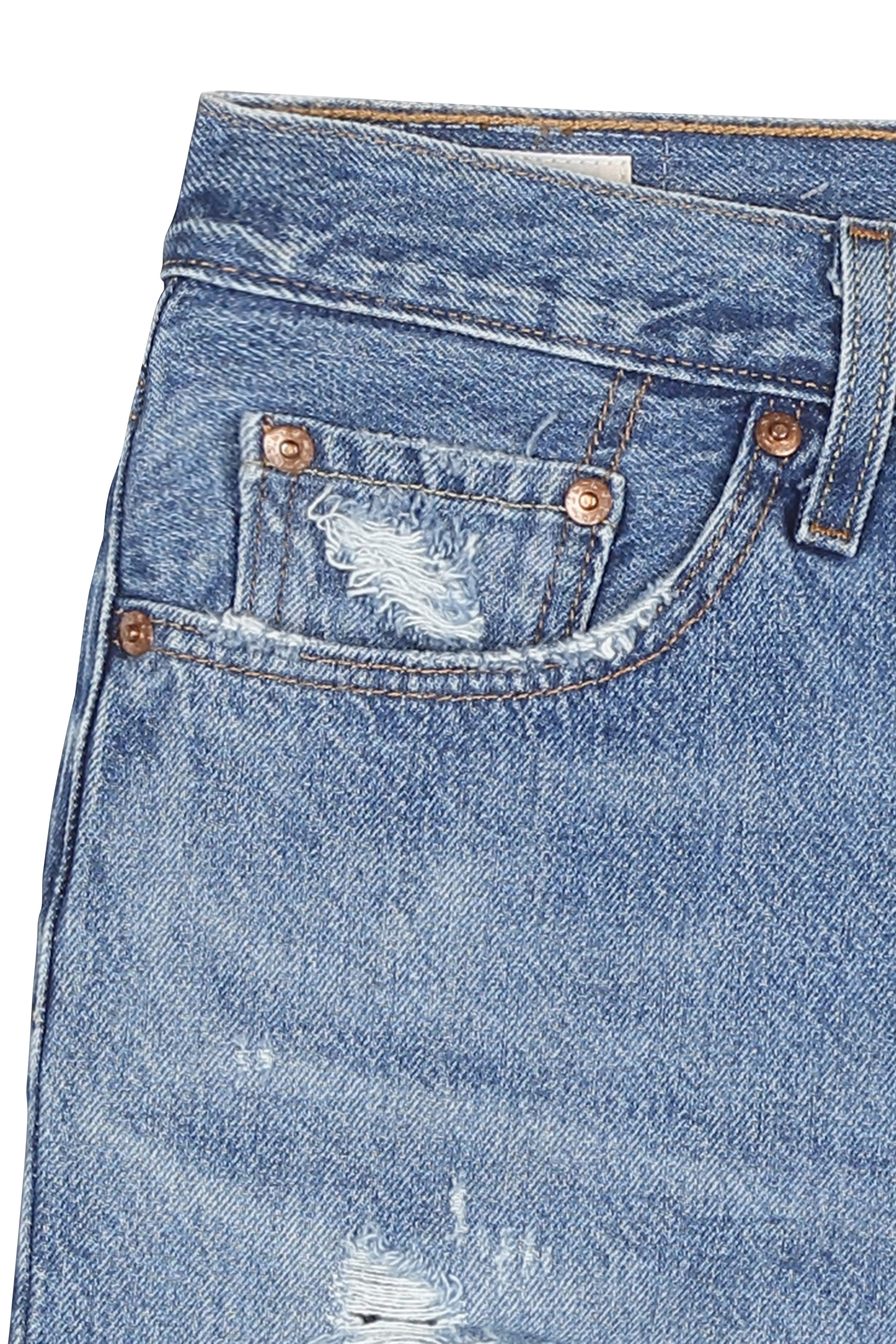 Short shorts in faded denim Blue