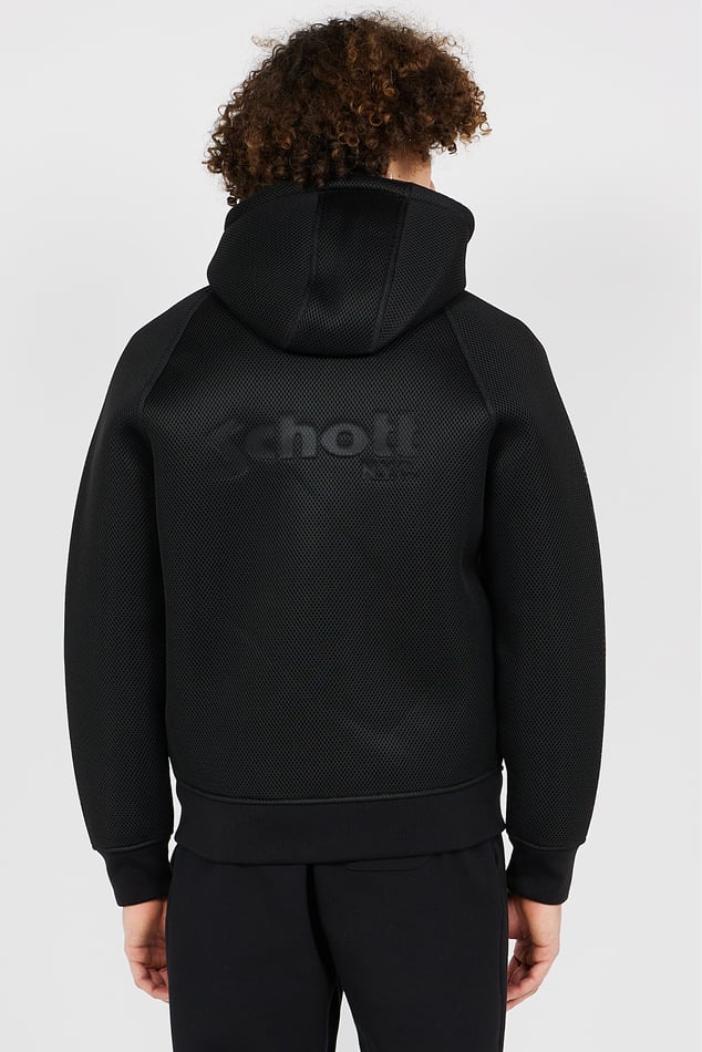 Sweatshirt à capuche noir uni zippé - SWHZBADGE | Schott NYC Sweatshirt à capuche noir uni zippé - SWHZBADGE | Schott NYC