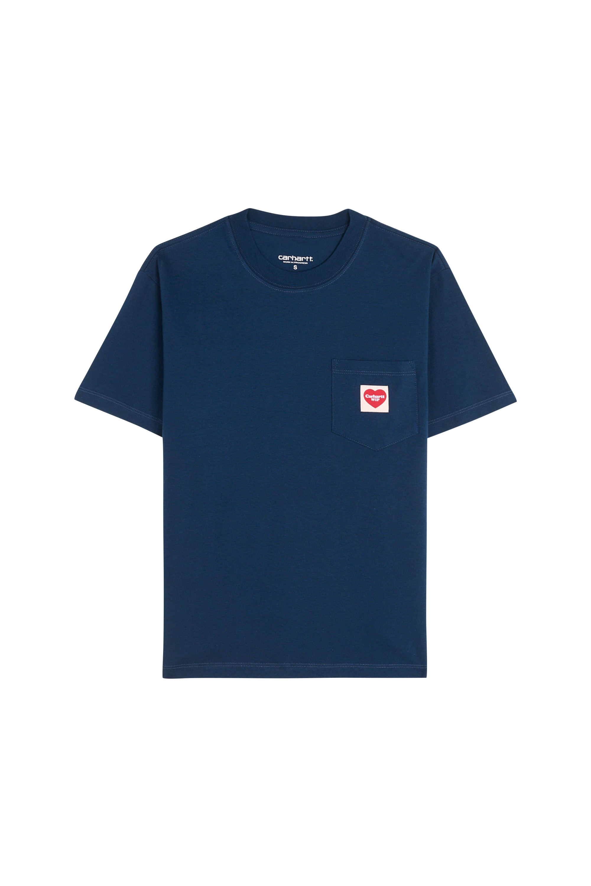 Regular-fit round-neck cotton T-shirt Blue