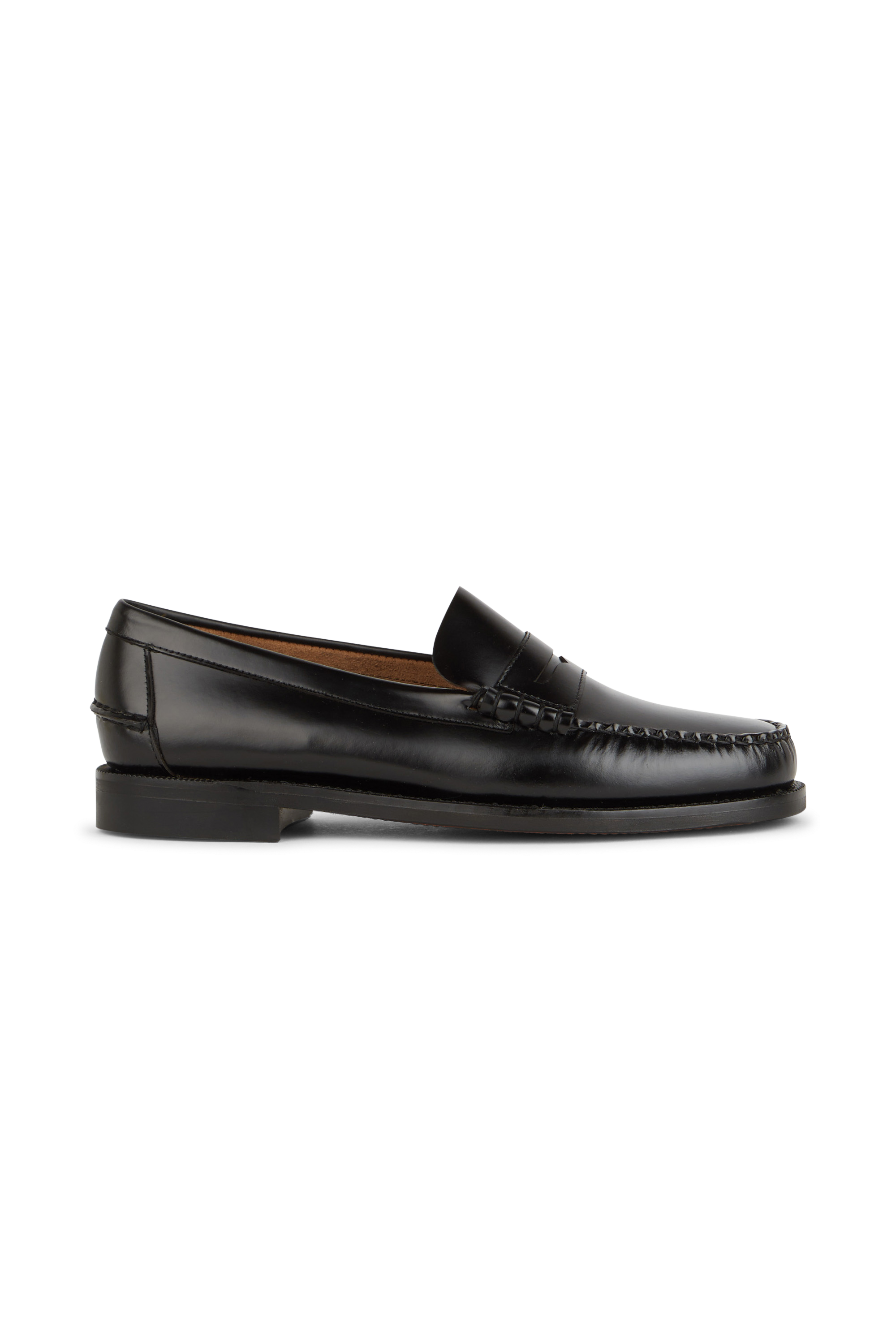 Leather deck shoes Black