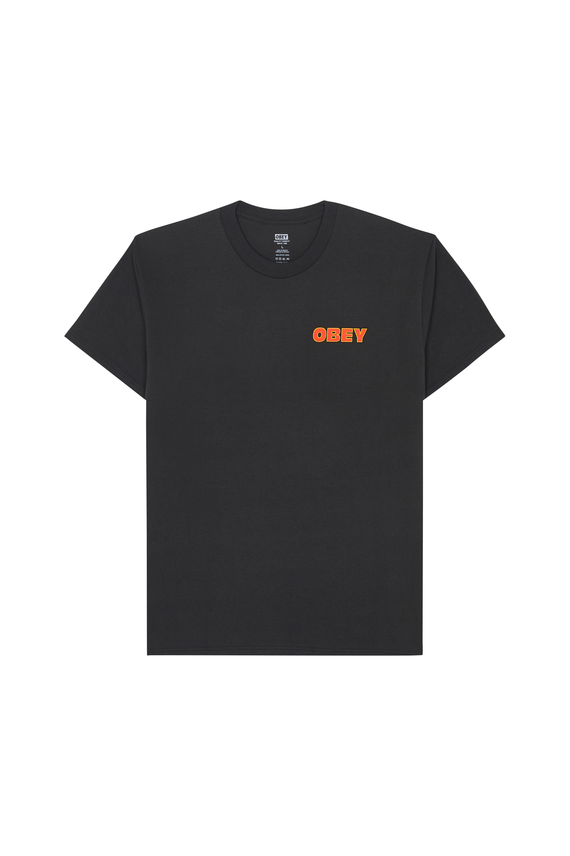 Regular-fit round-neck cotton T-shirt Black