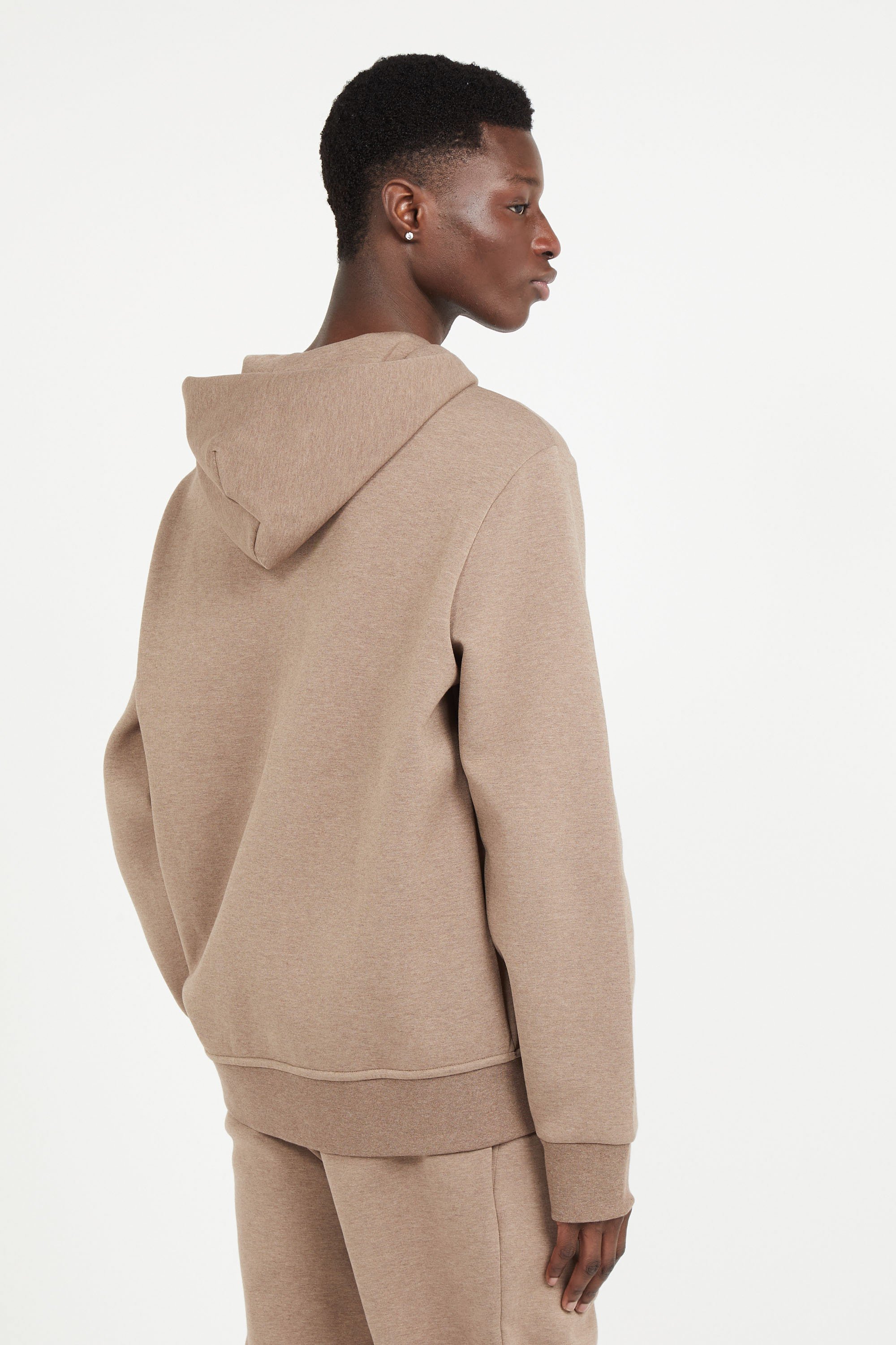 Zippered hoodie Brown