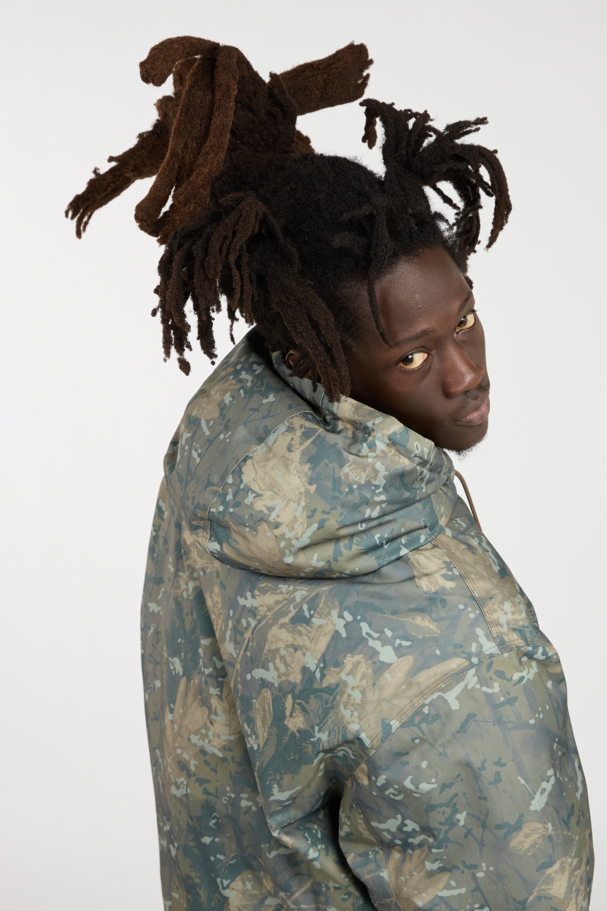 Lightweight quilted padded jacket with high neck Multicolored