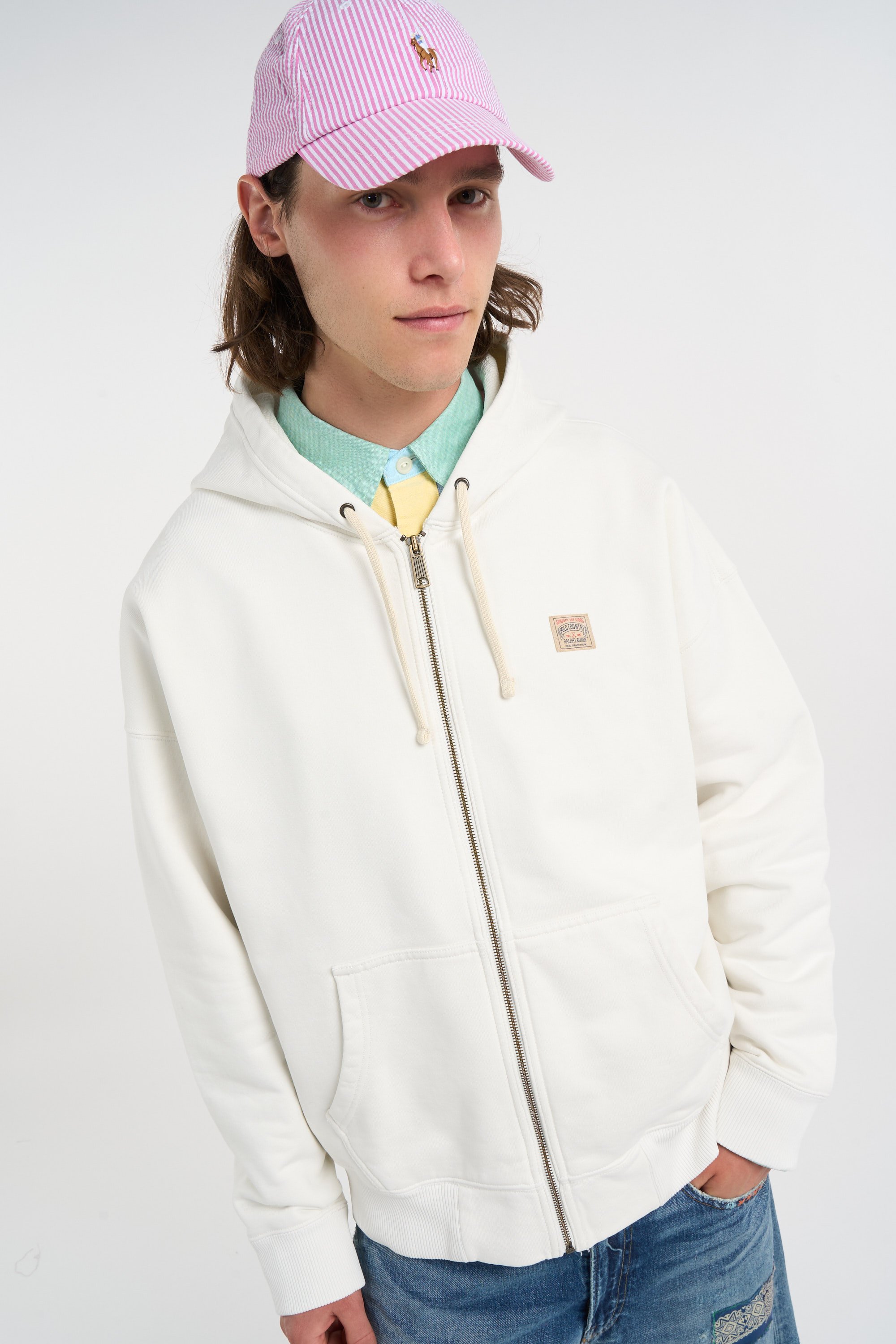 Hoodie zippé Beige