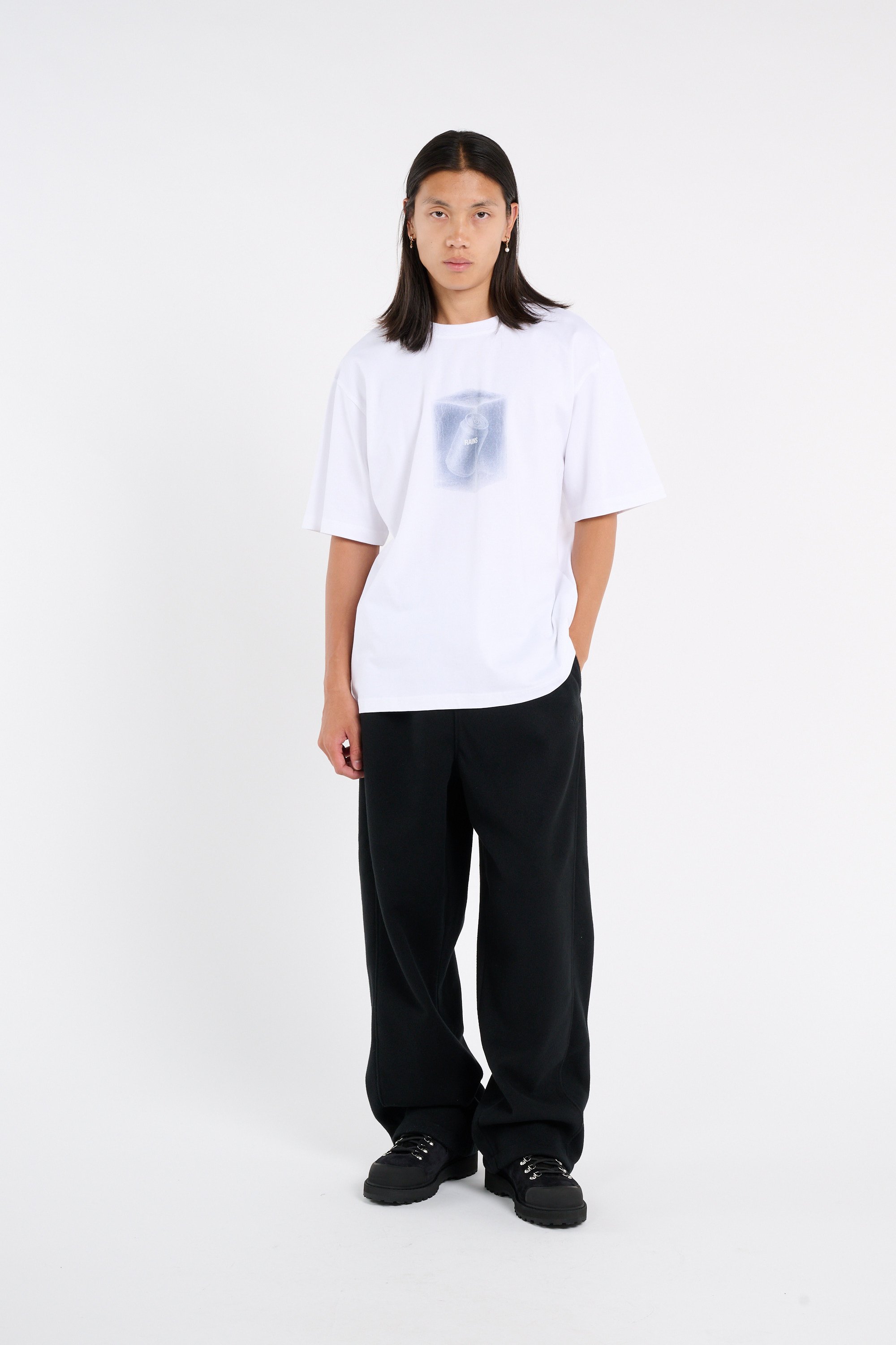 Round-neck T-shirt RAINS White