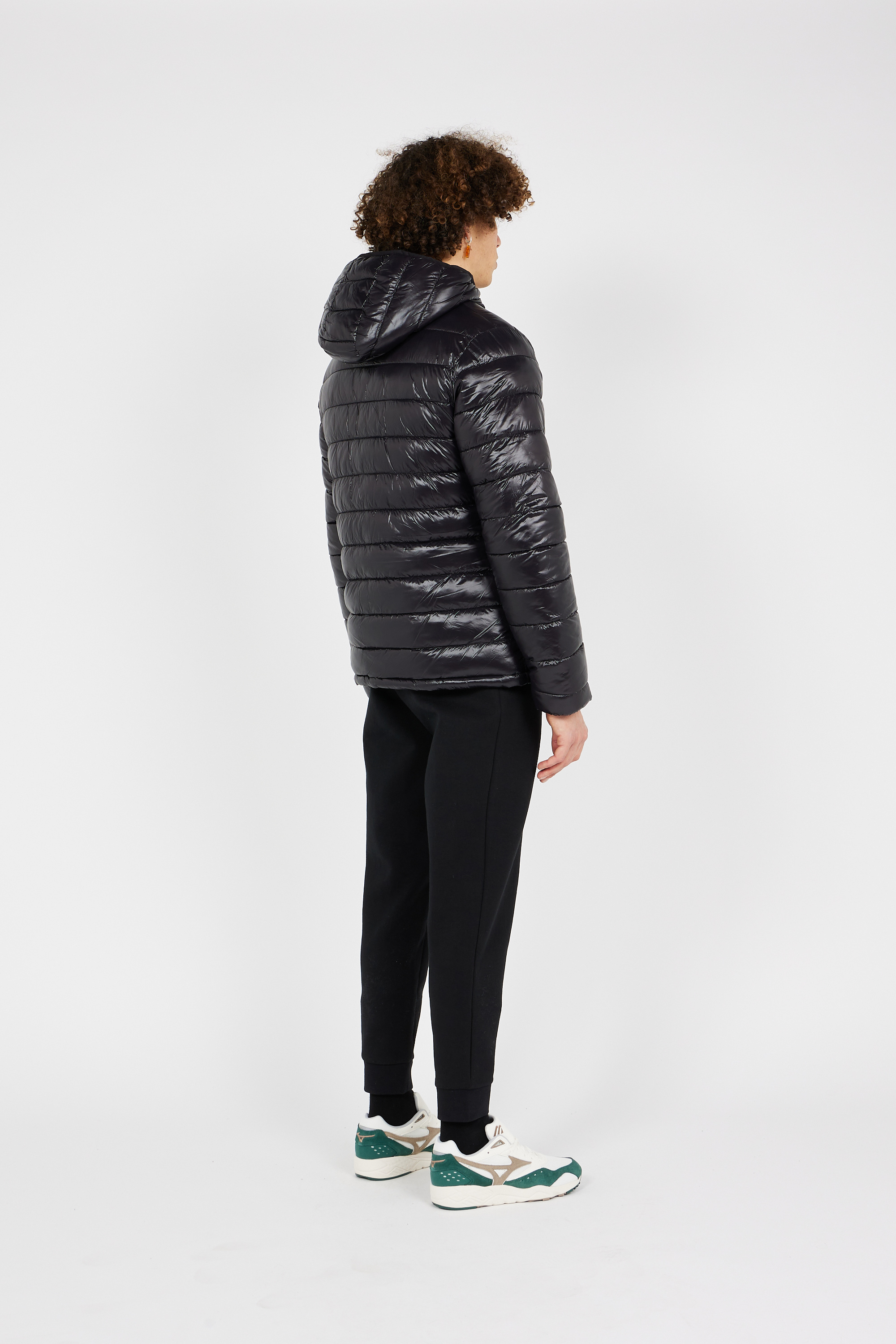 Lightweight quilted padded jacket with high neck Black