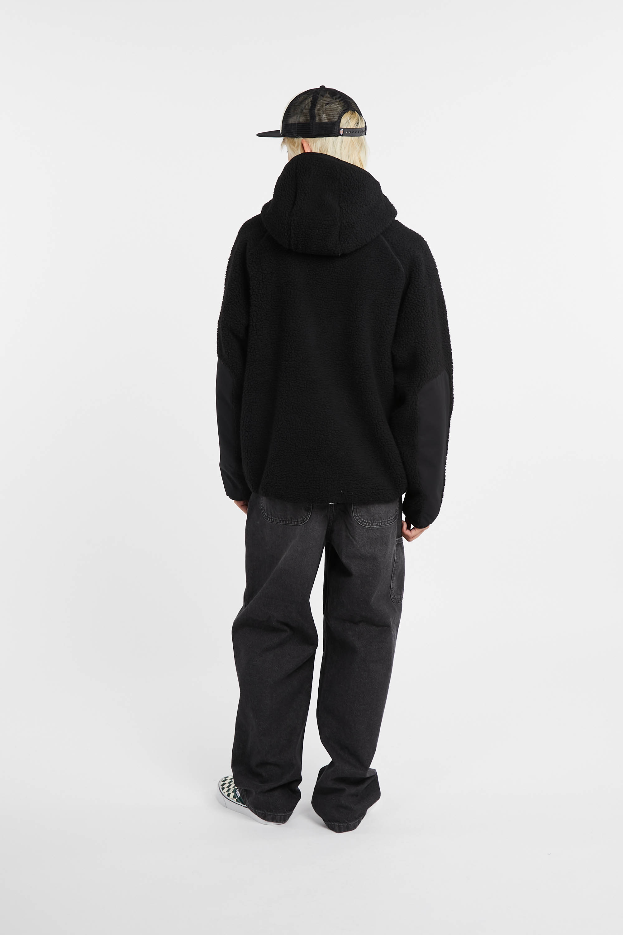 Regular-fit zip-up cotton-blend hoodie with Pony Player Black