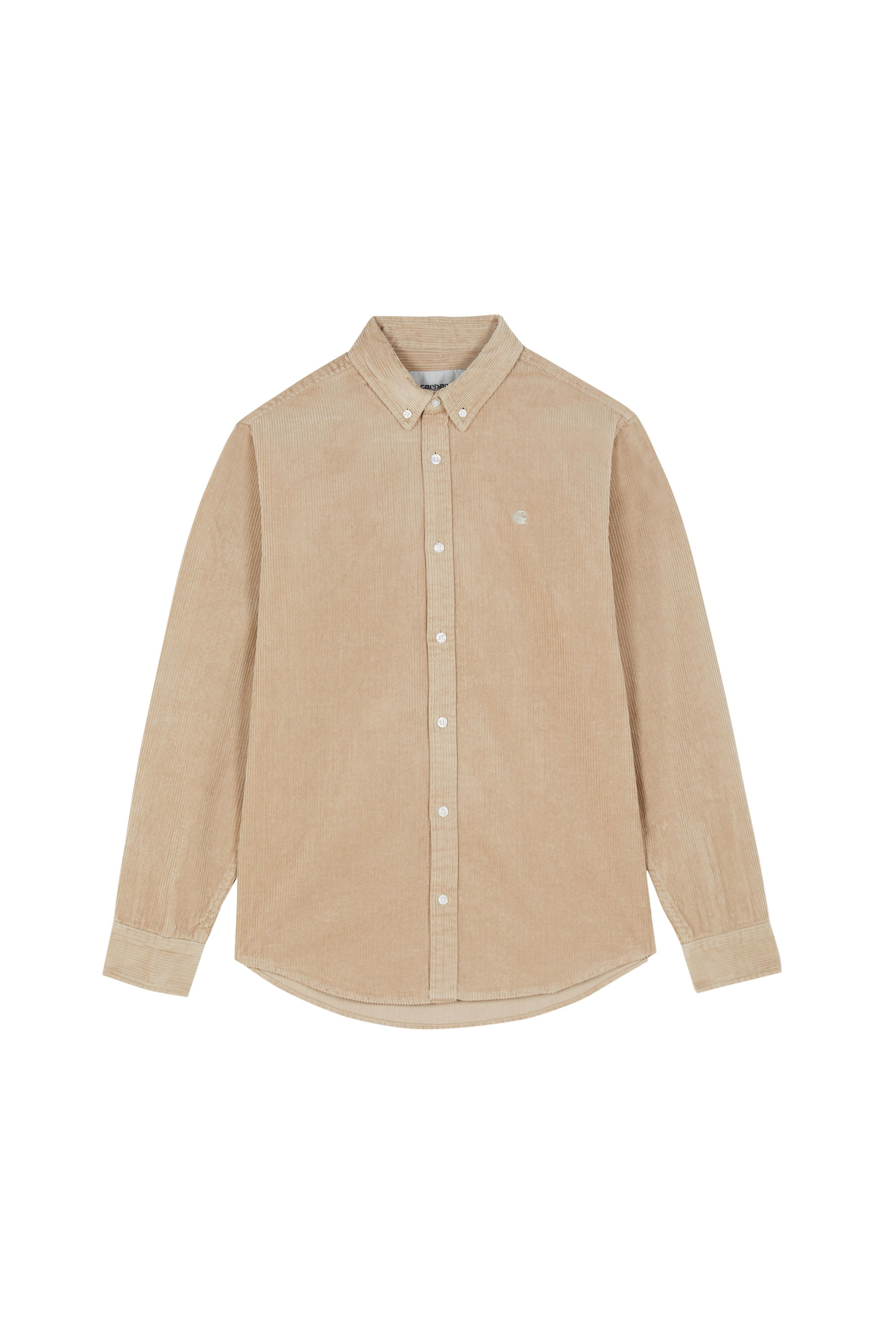 Cotton overshirt with button-down collar Beige