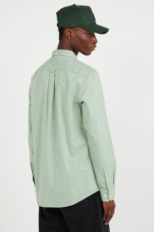 FARAH Chemise col américain slim-fit en coton biologique Vert