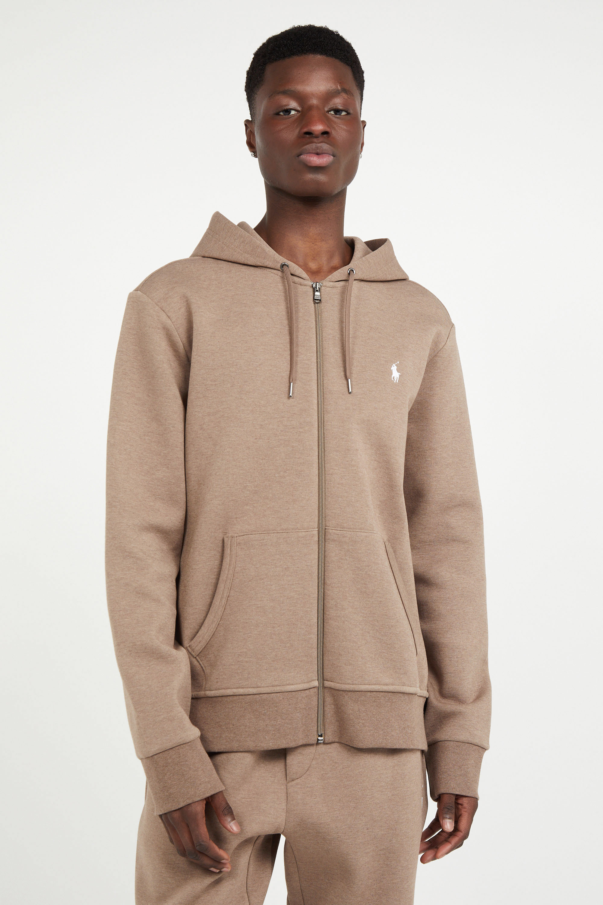 zip-up hoodie Brown