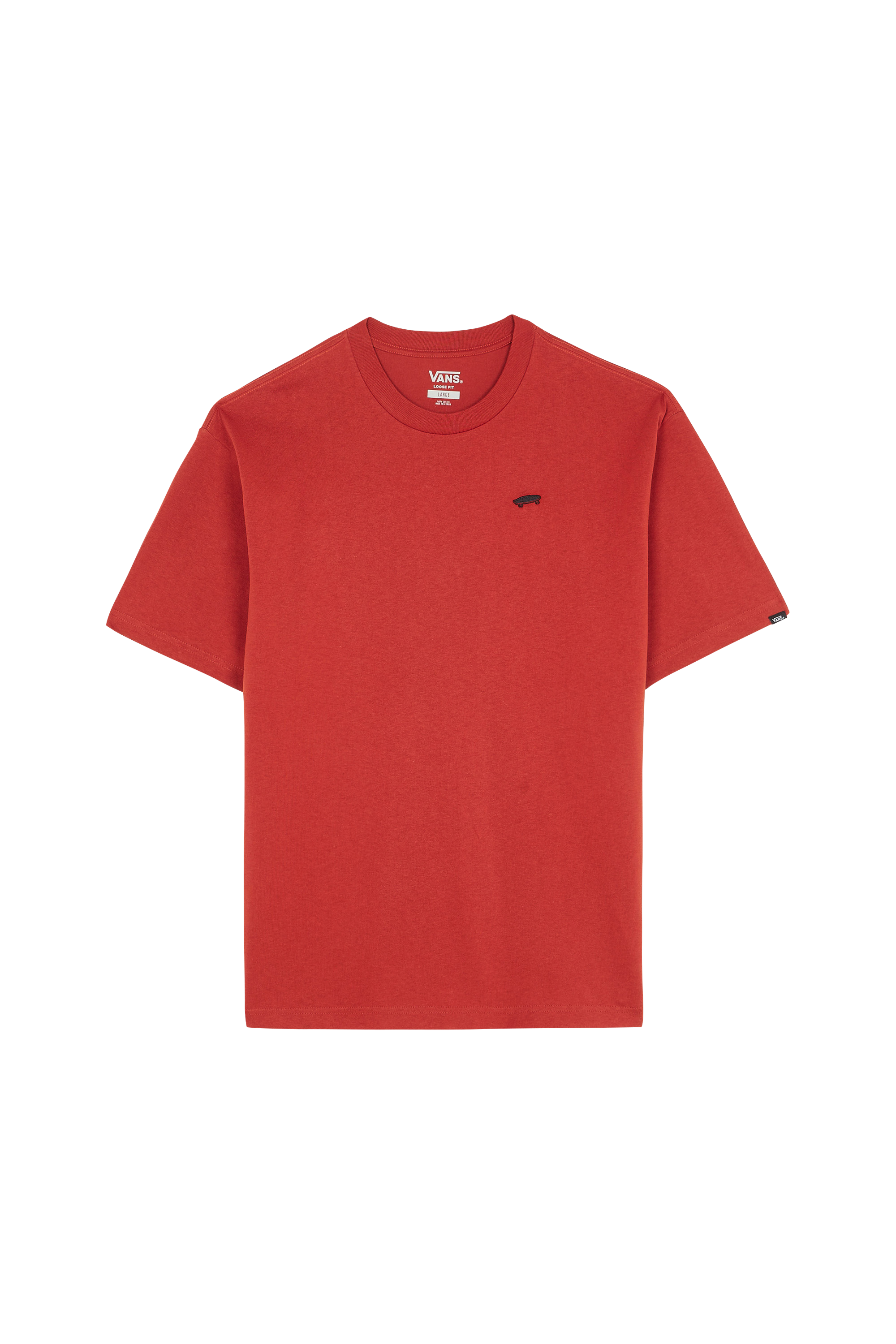 Regular-fit round-neck cotton T-shirt Red