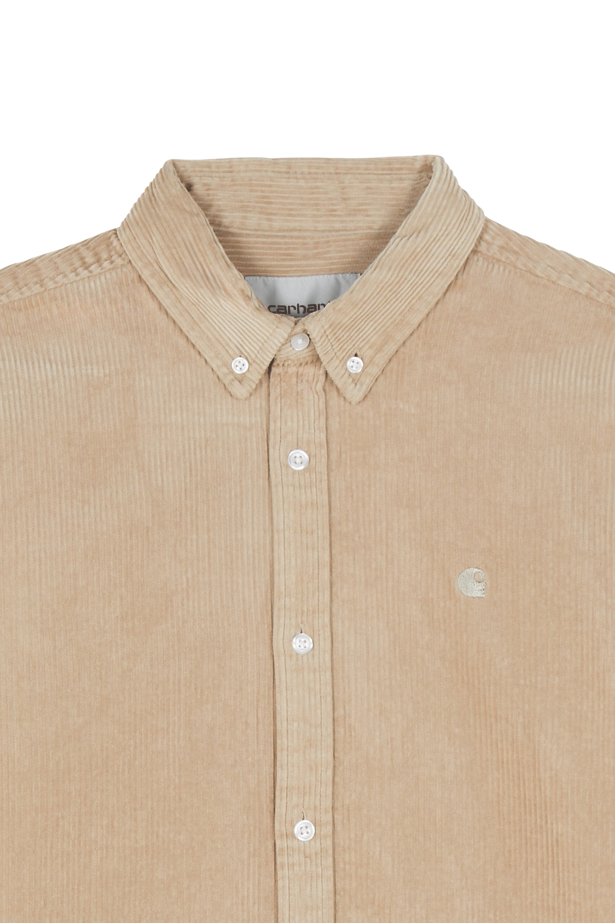 Cotton overshirt with button-down collar Beige