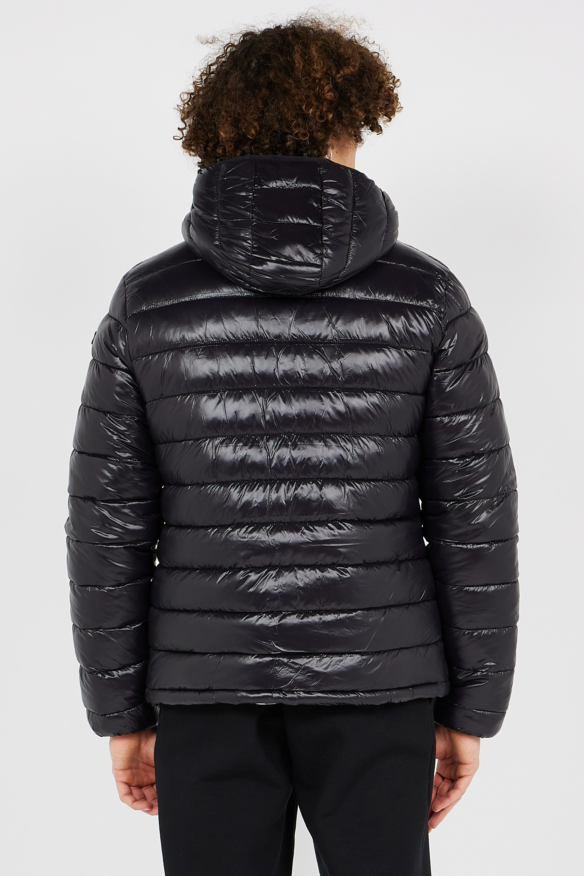 Lightweight quilted padded jacket with high neck Black