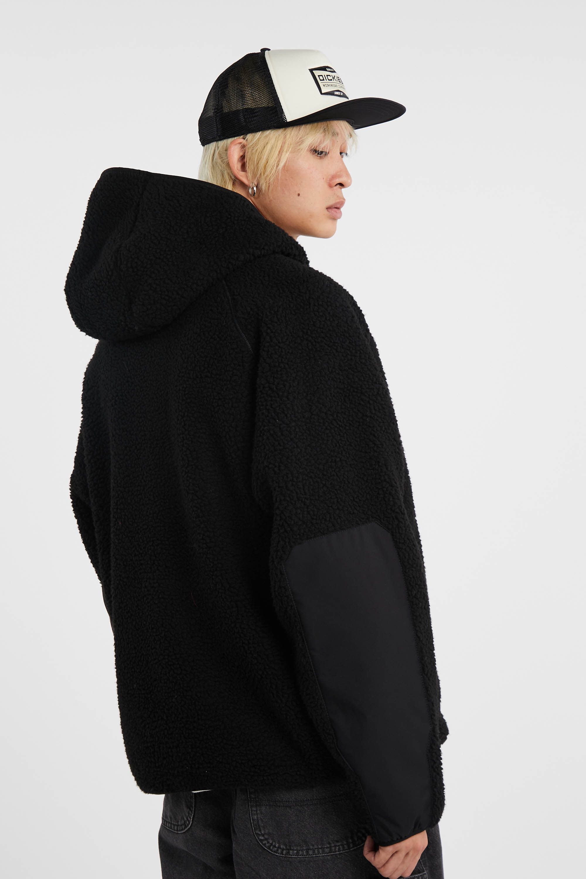 Regular-fit zip-up cotton-blend hoodie with Pony Player Black