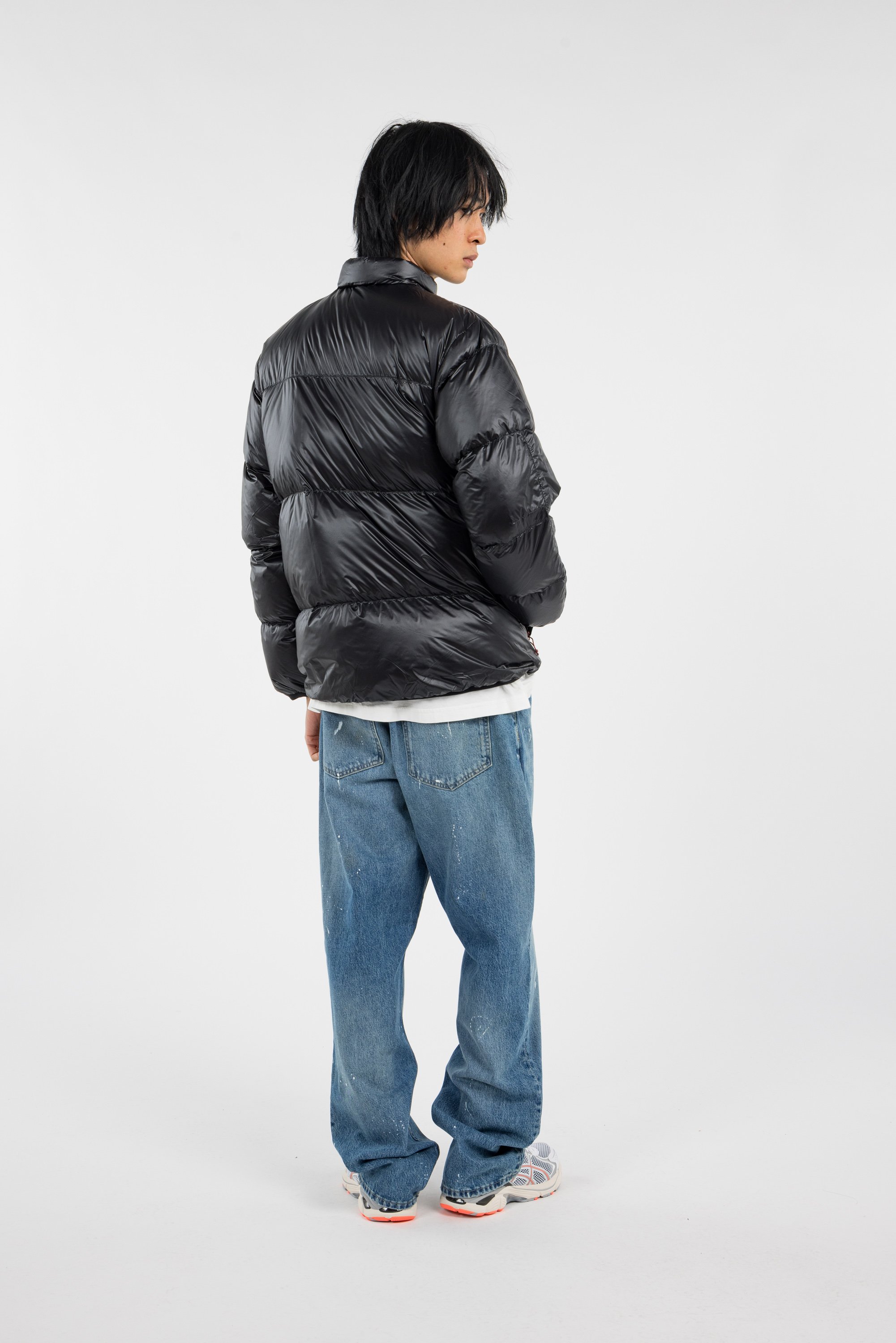 Lightweight quilted padded jacket with high neck Black