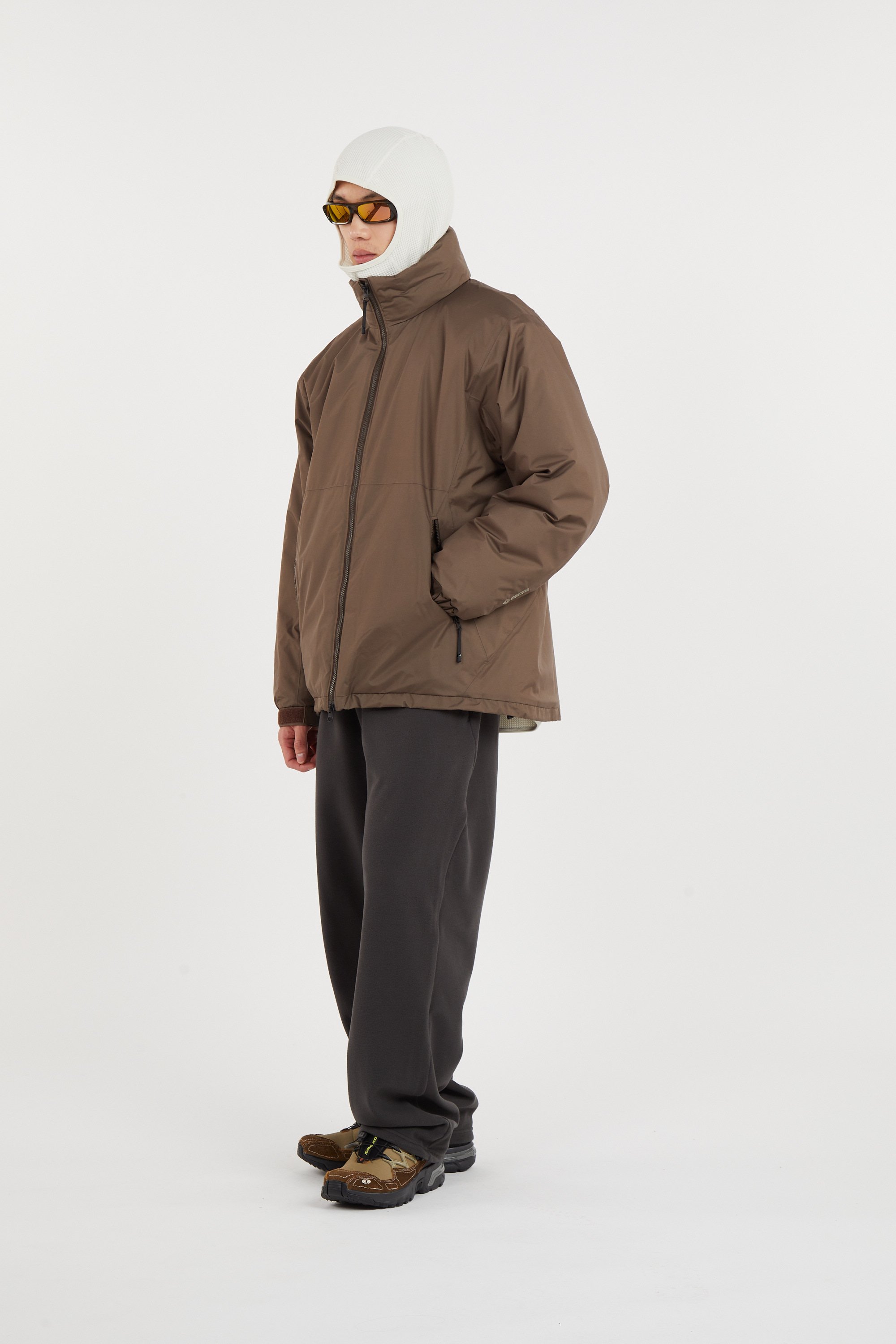 Lightweight quilted padded jacket with high neck GOLDWIN Brown