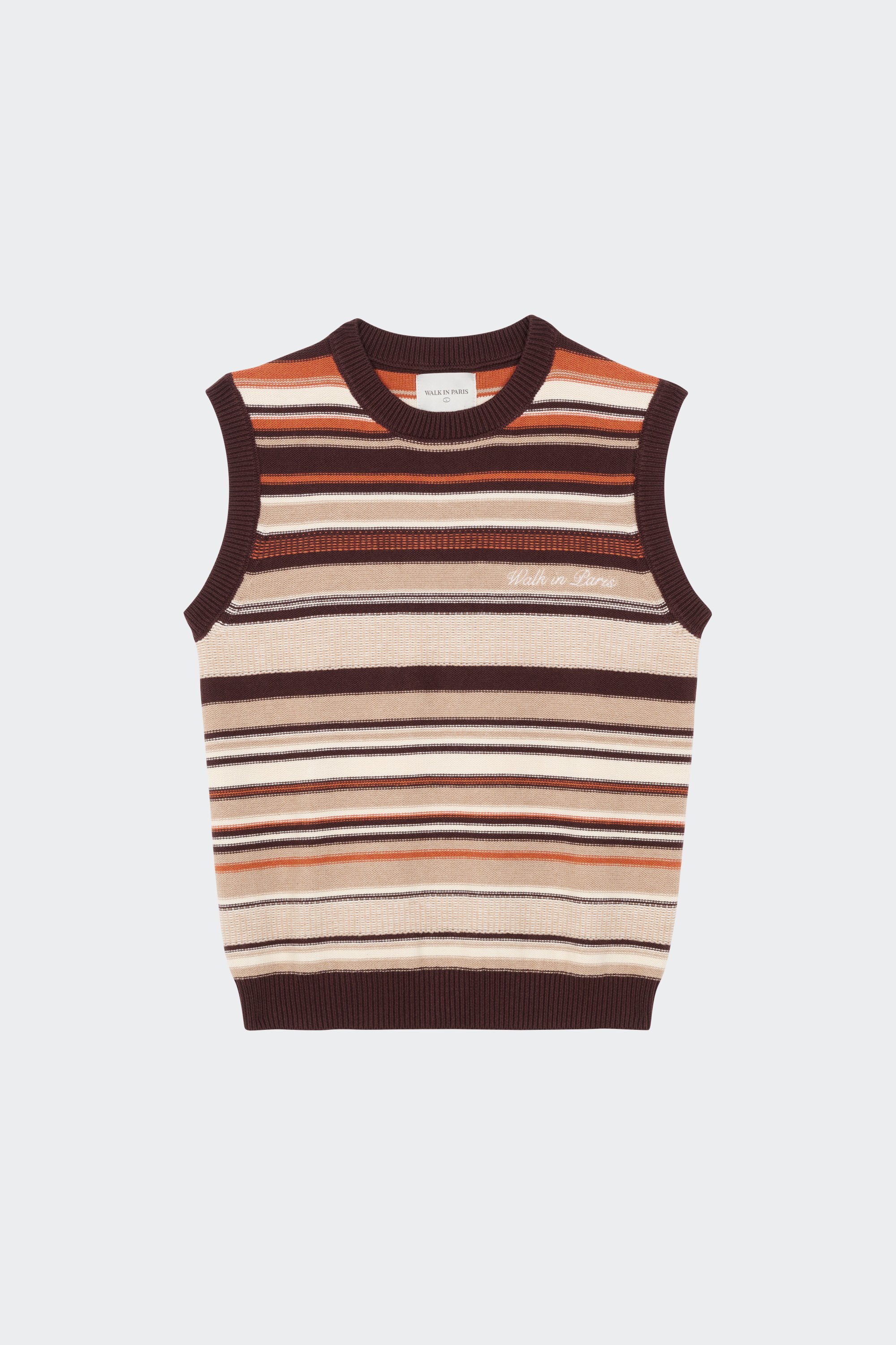 Library-urShops Sweater Grandma sleeveless knit top Brown Walk