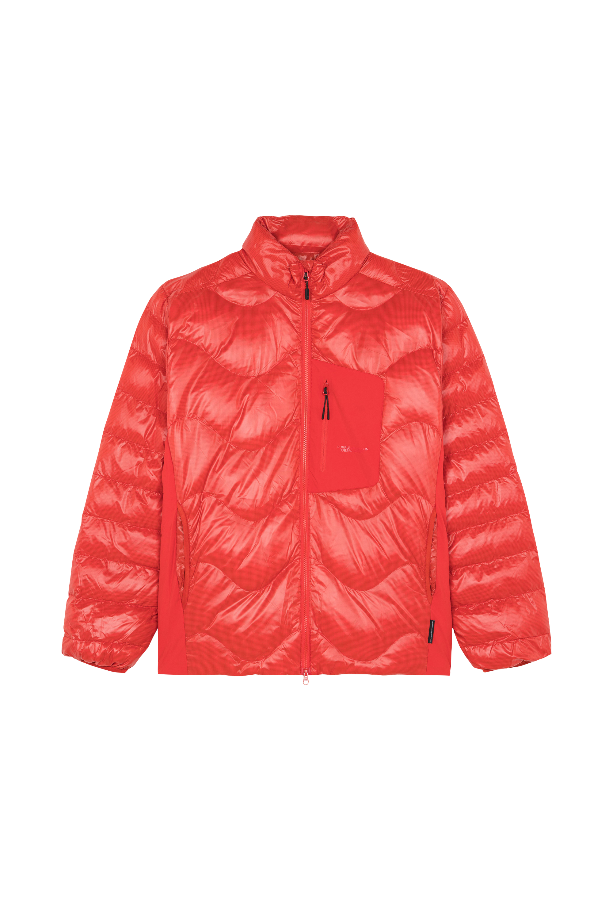 Lightweight quilted padded jacket with high neck Red