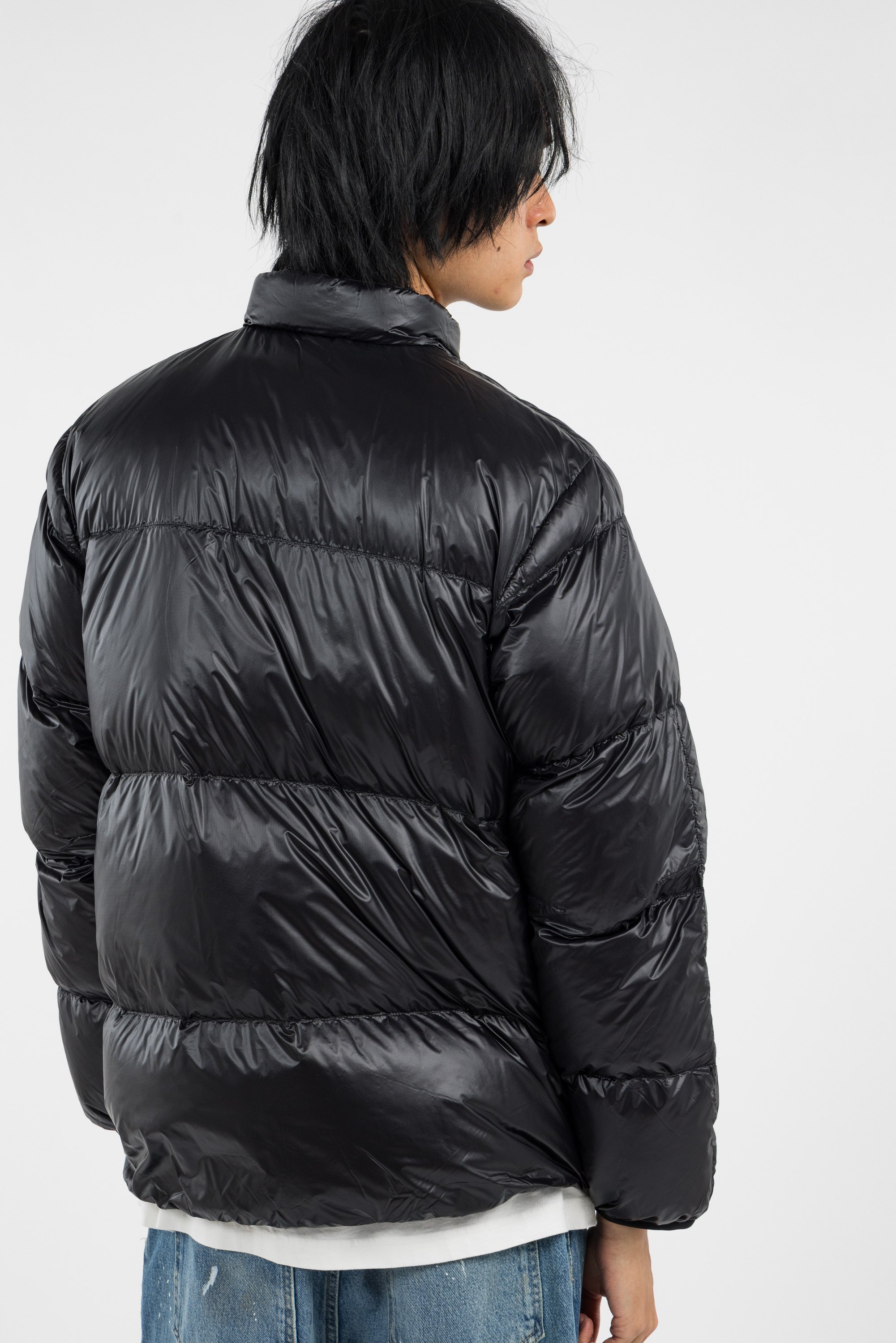 Lightweight quilted padded jacket with high neck Black