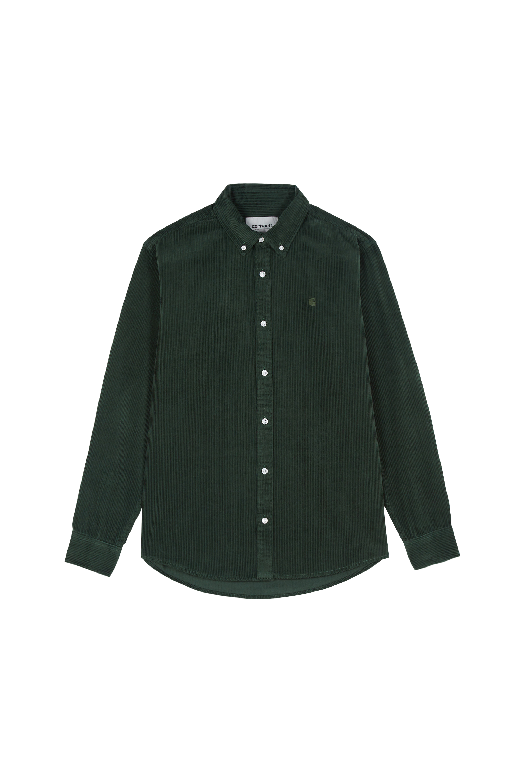 Cotton overshirt with button-down collar Green