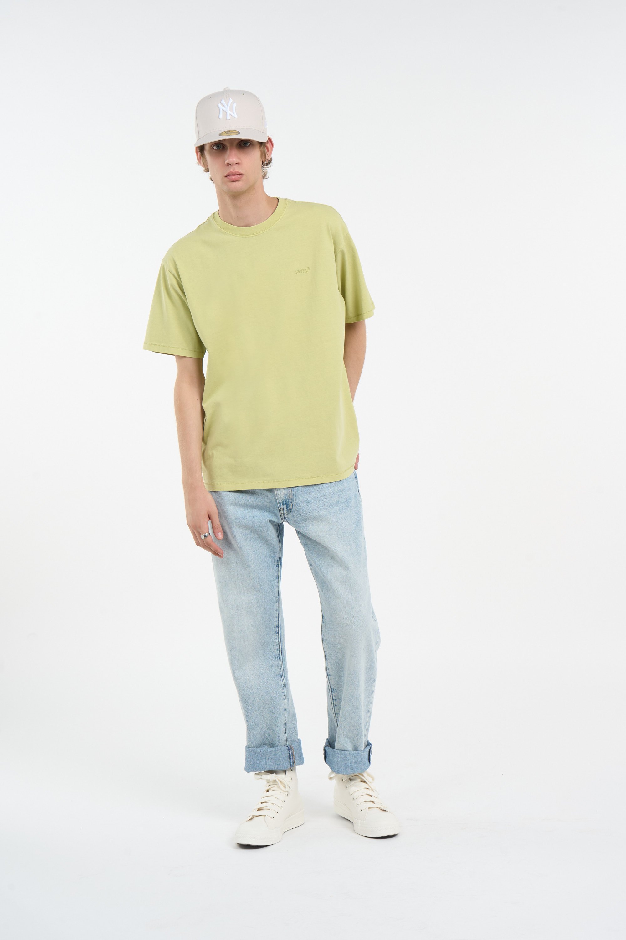 Regular-fit round-neck cotton T-shirt LEVI'S Green