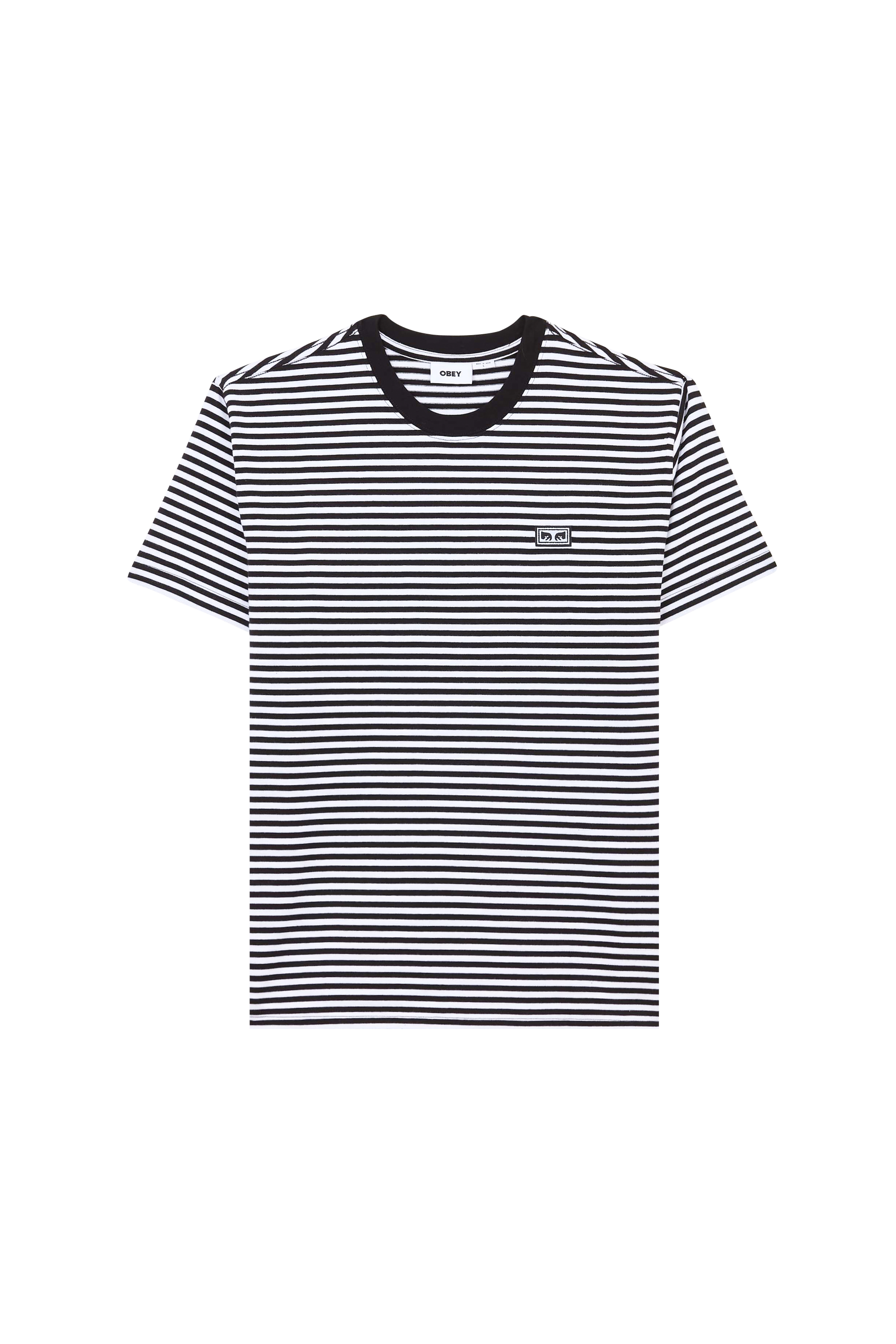 Regular-fit round-neck cotton T-shirt Black