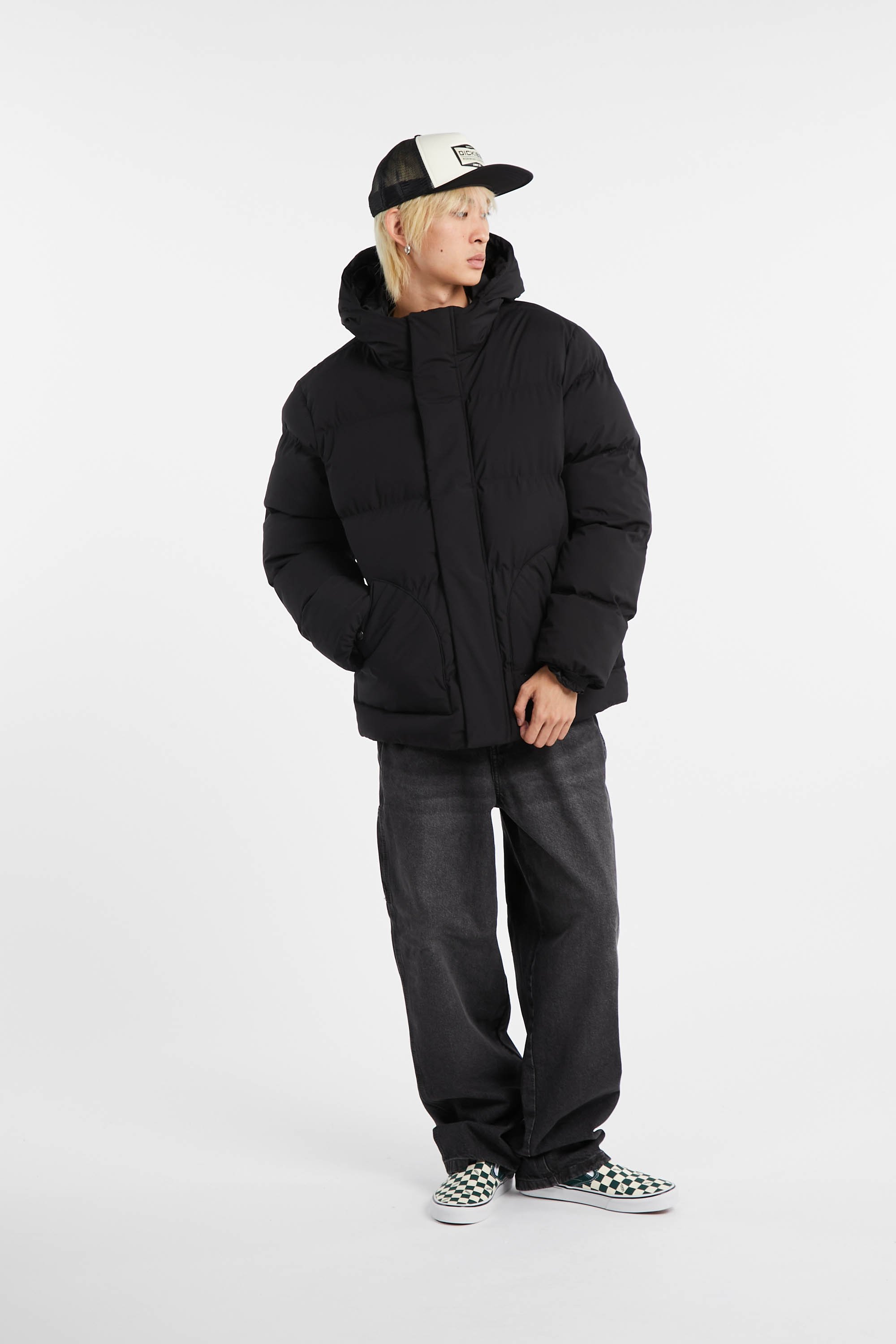 Lightweight quilted padded jacket with high neck | Black by DICKIES Lightweight quilted padded jacket with high neck Black
