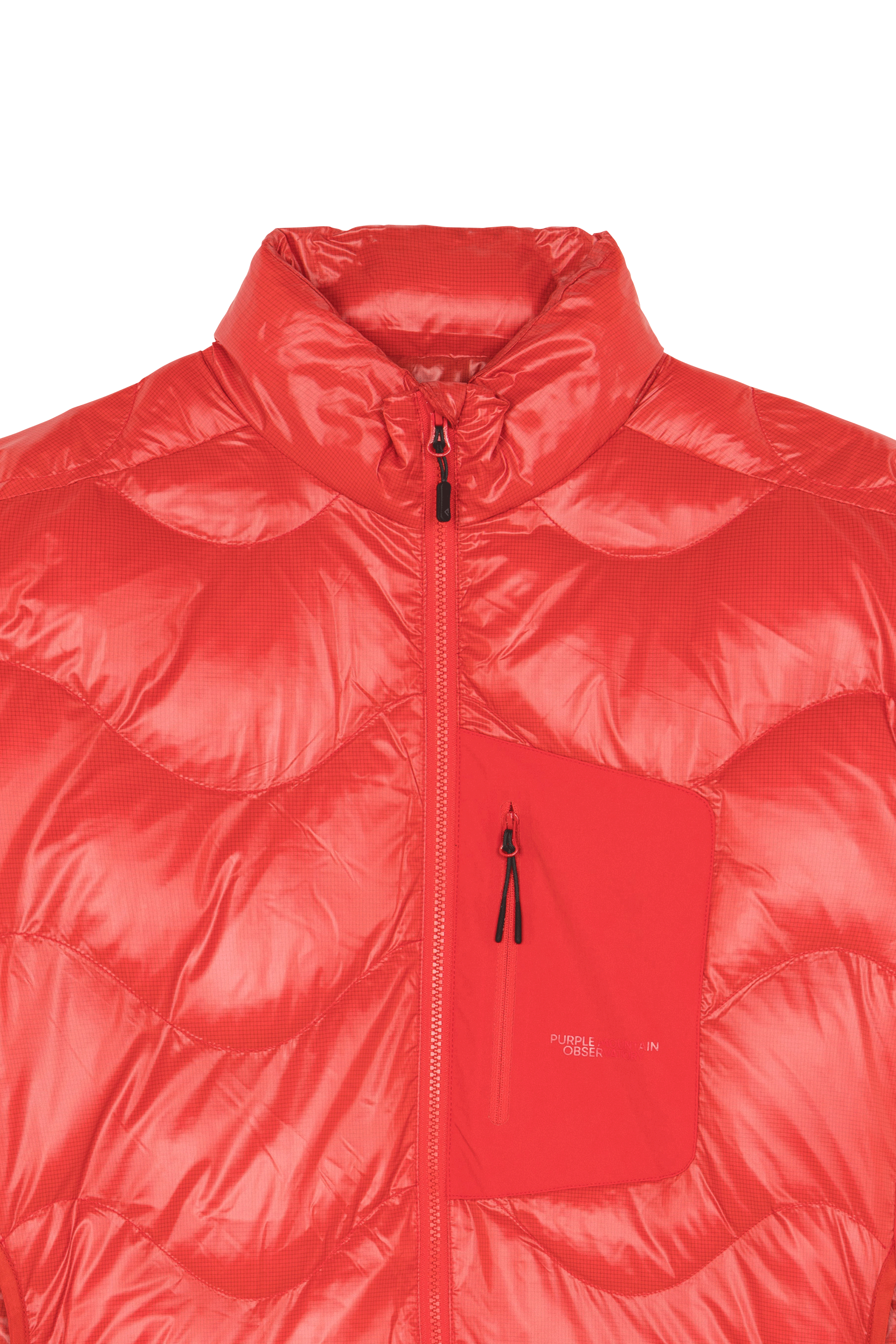Lightweight quilted padded jacket with high neck Red