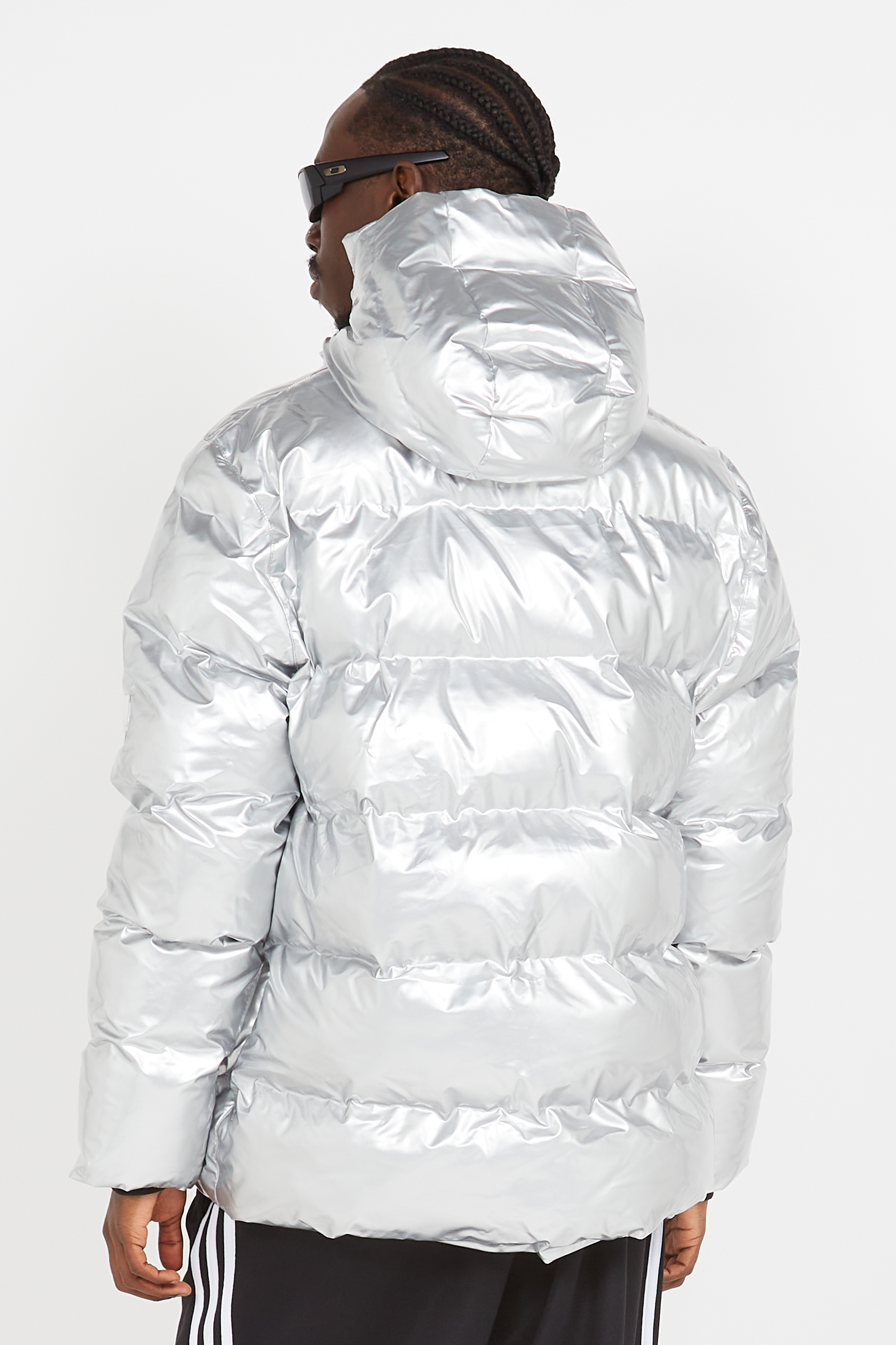 Lightweight quilted padded jacket with high neck Silver