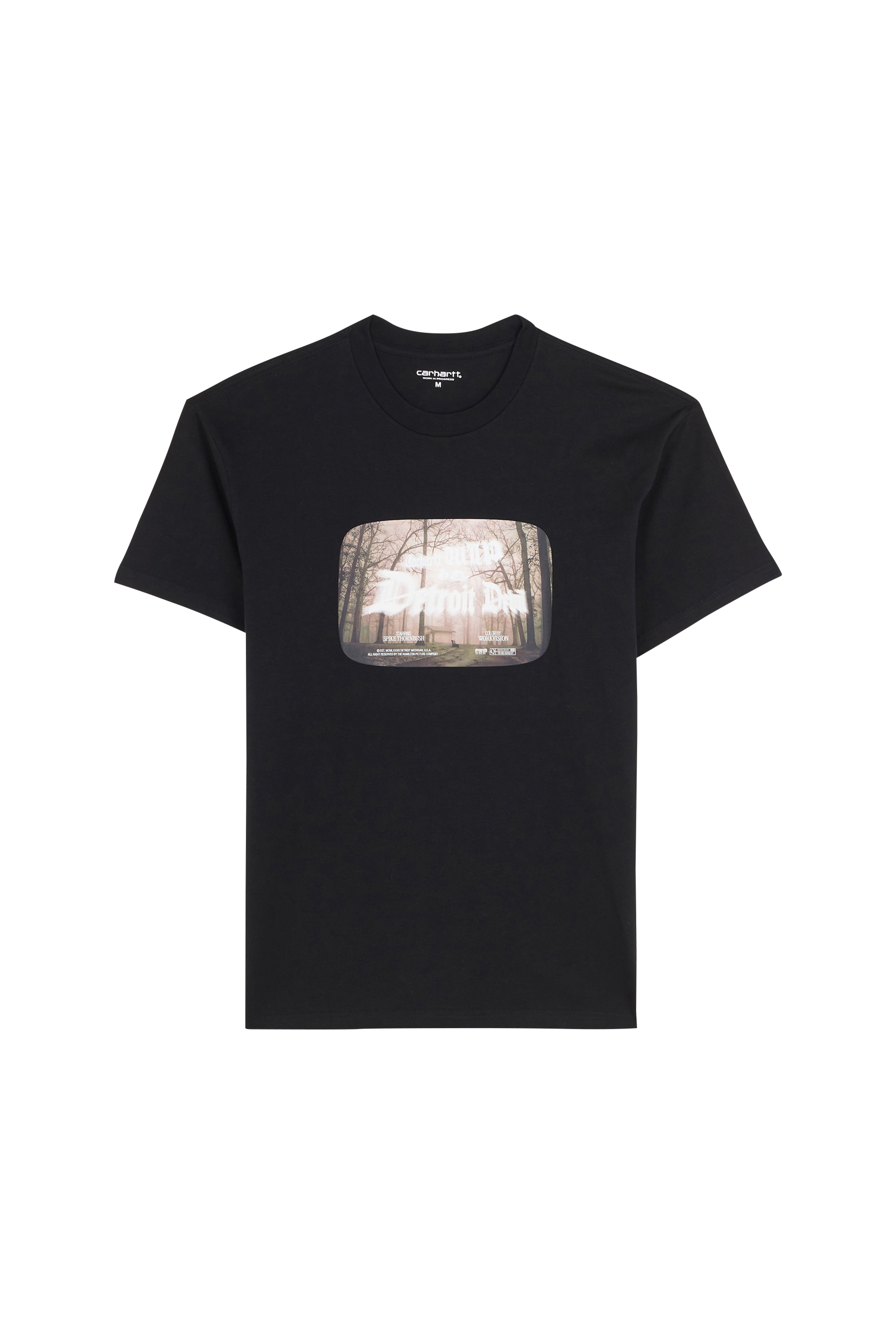 Regular-fit round-neck cotton T-shirt Black