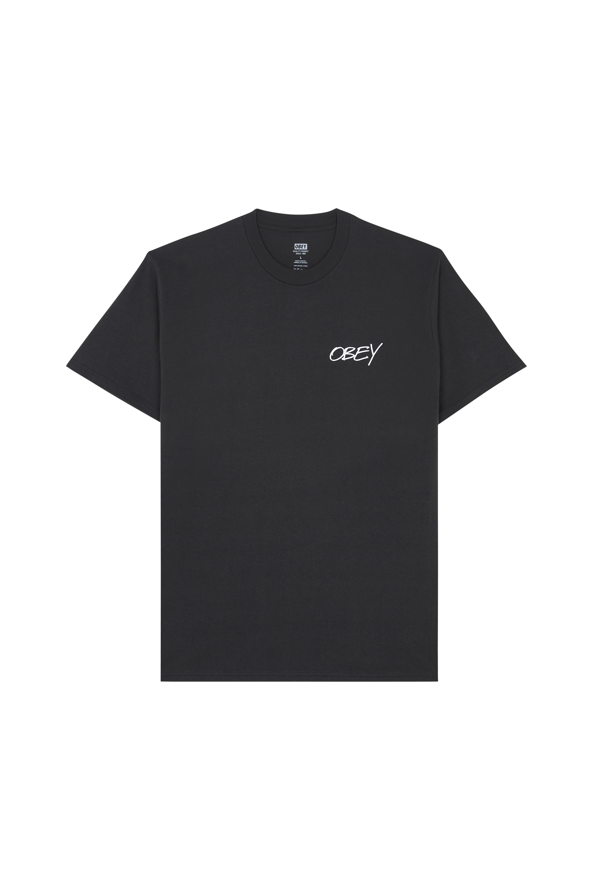 Regular-fit round-neck cotton T-shirt Black