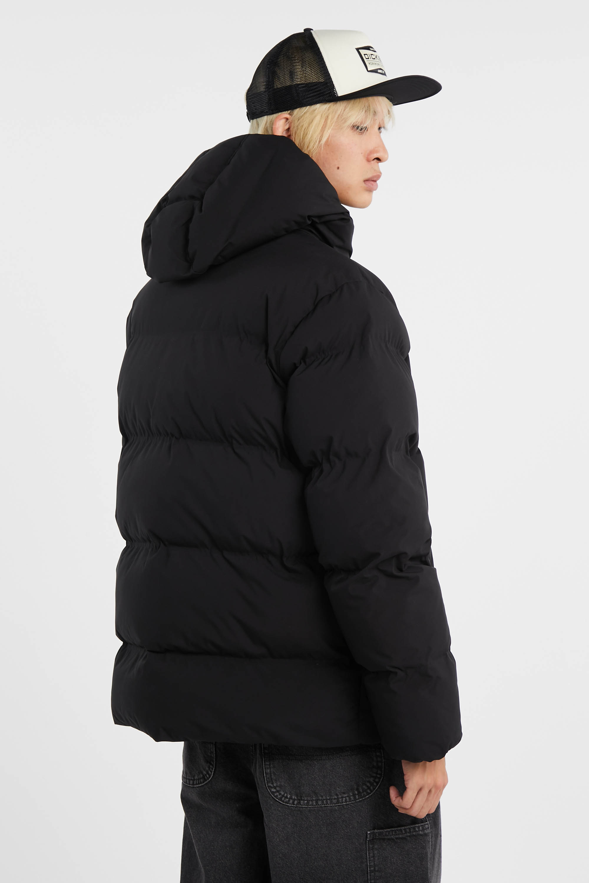 Lightweight quilted padded jacket with high neck Black