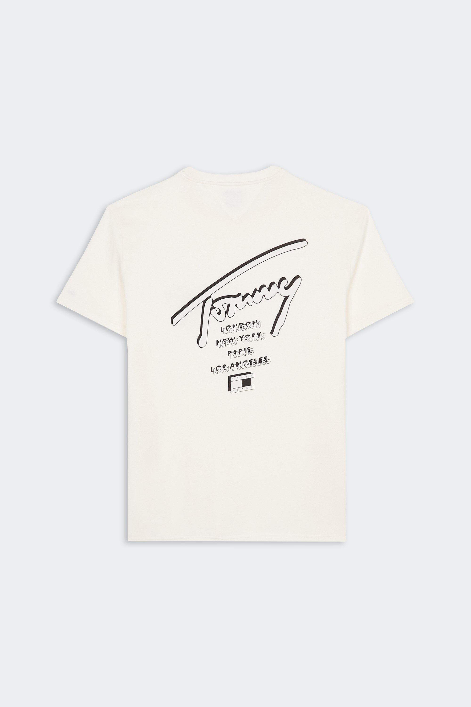 Regular-fit round-neck cotton T-shirt | White by TOMMY JEANS Regular-fit round-neck cotton T-shirt White