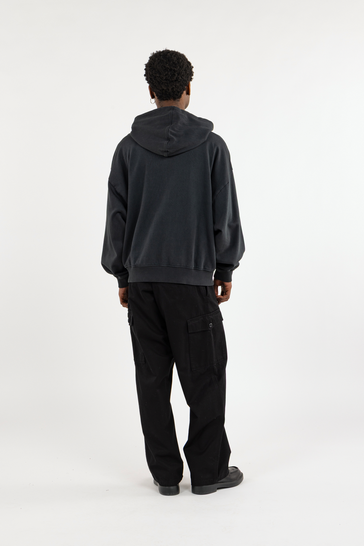 Regular-fit zip-up cotton-blend hoodie with Pony Player Black