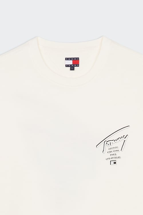 TOMMY JEANS Regular-fit round-neck cotton T-shirt White