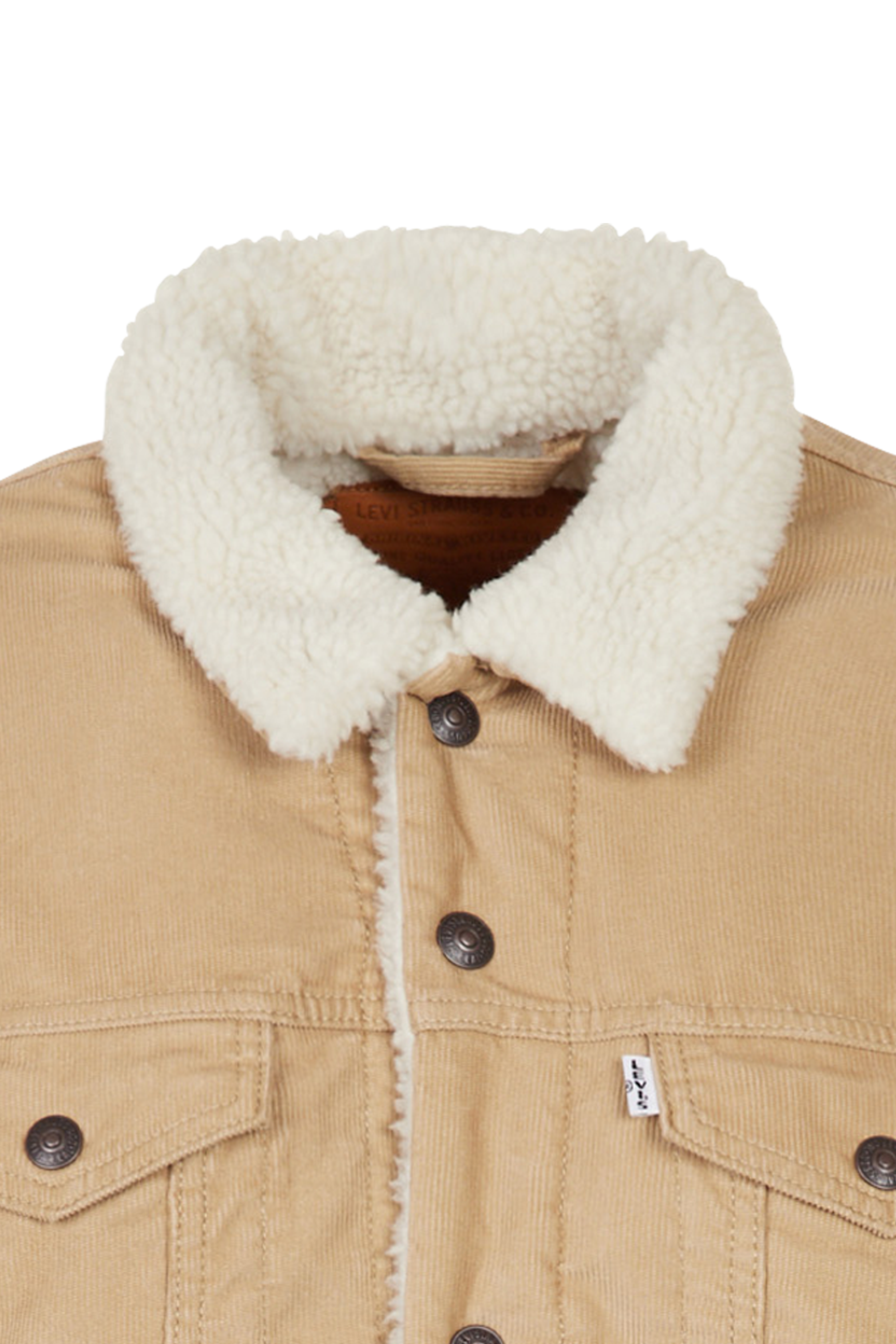 Veste Sherpa Trucker col classqiue en velours LEVI'S Beige