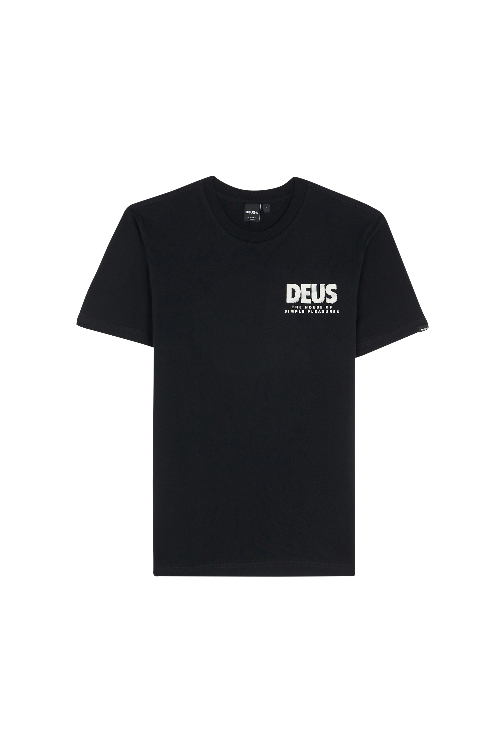 Regular-fit round-neck cotton T-shirt Black